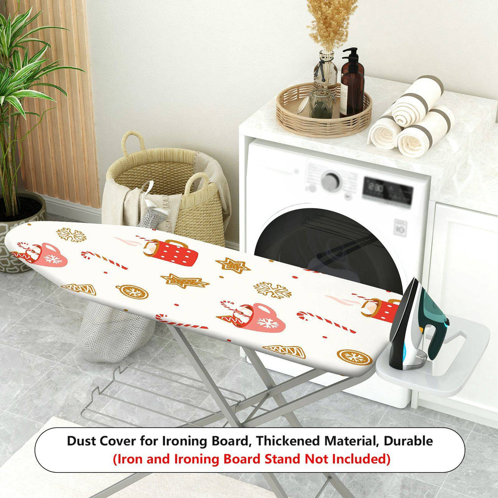 1-Piece Christmas Candy Cane Hot Cocoa  Ironing Board Cover, Universal Size, Without Board