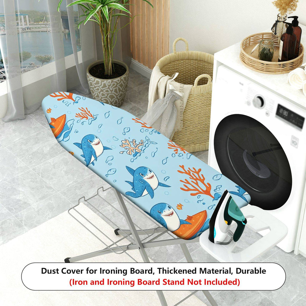 1-Piece Shark Coral Ocean  Ironing Board Cover, Universal Size, Without Board