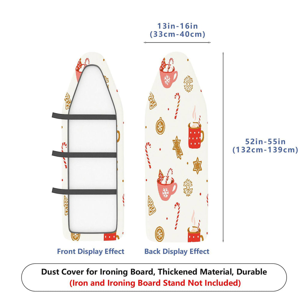 1-Piece Christmas Candy Cane Hot Cocoa  Ironing Board Cover, Universal Size, Without Board