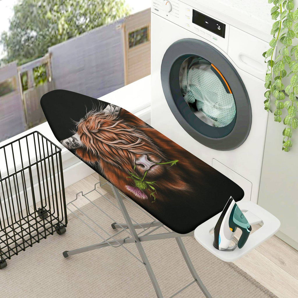 1-Piece Highland Cow Animal Nature  Ironing Board Cover, Universal Size, Without Board