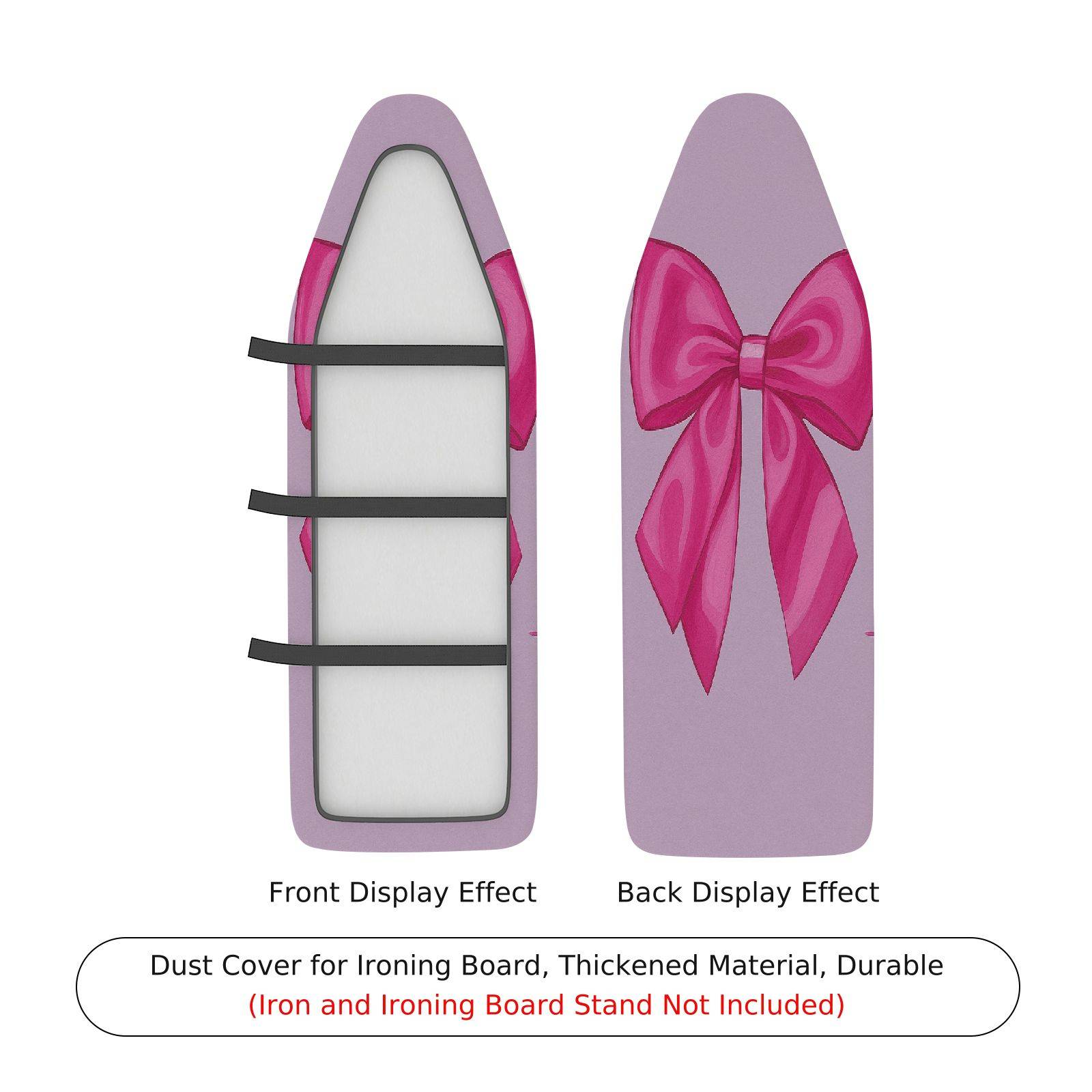 1-Piece Pink Bow Ribbon  Ironing Board Cover, Universal Size, Without Board