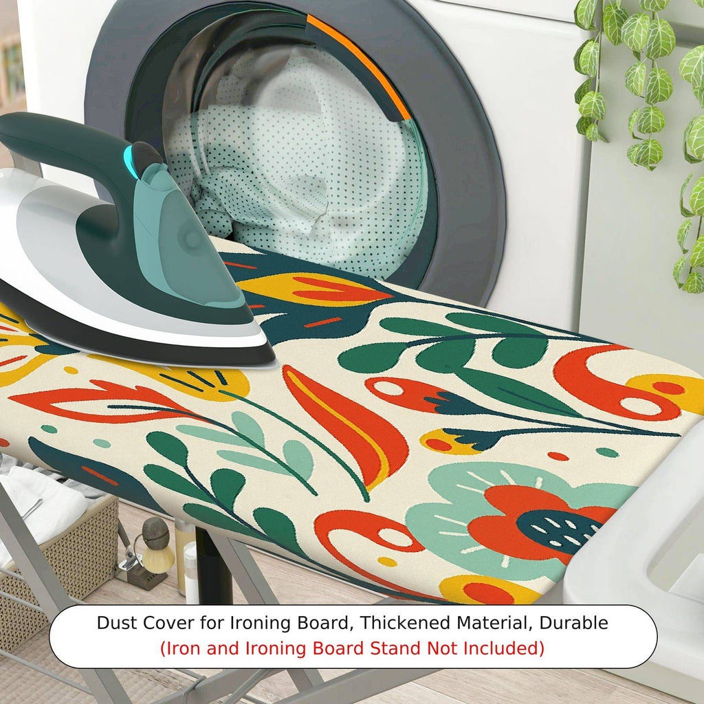 1-Piece Floral Pattern Colorful Abstract Art  Ironing Board Cover, Universal Size, Without Board