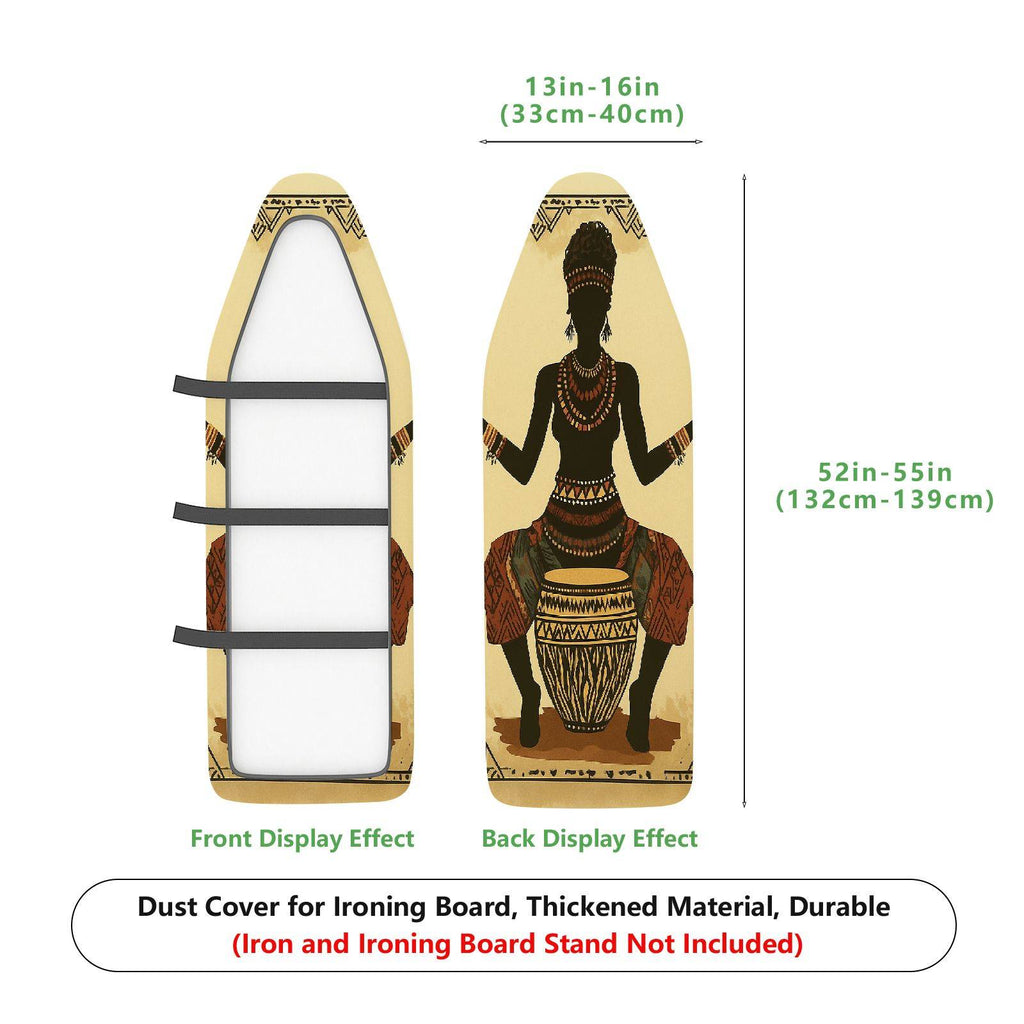 1-Piece African Tribal Art Ethnic Woman Drum  Ironing Board Cover, Universal Size, Without Board
