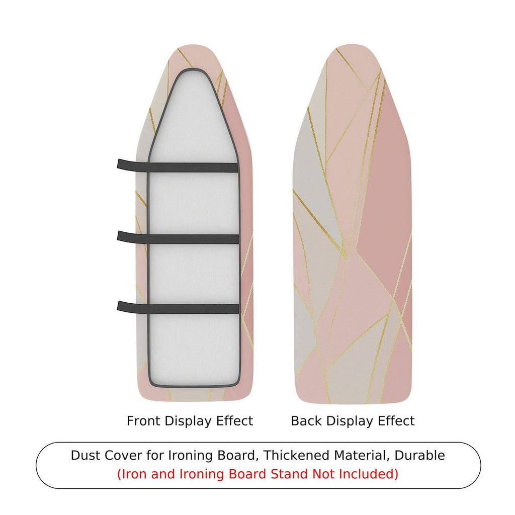 1-Piece Geometric Golden Pink Stripe  Ironing Board Cover, Universal Size, Without Board