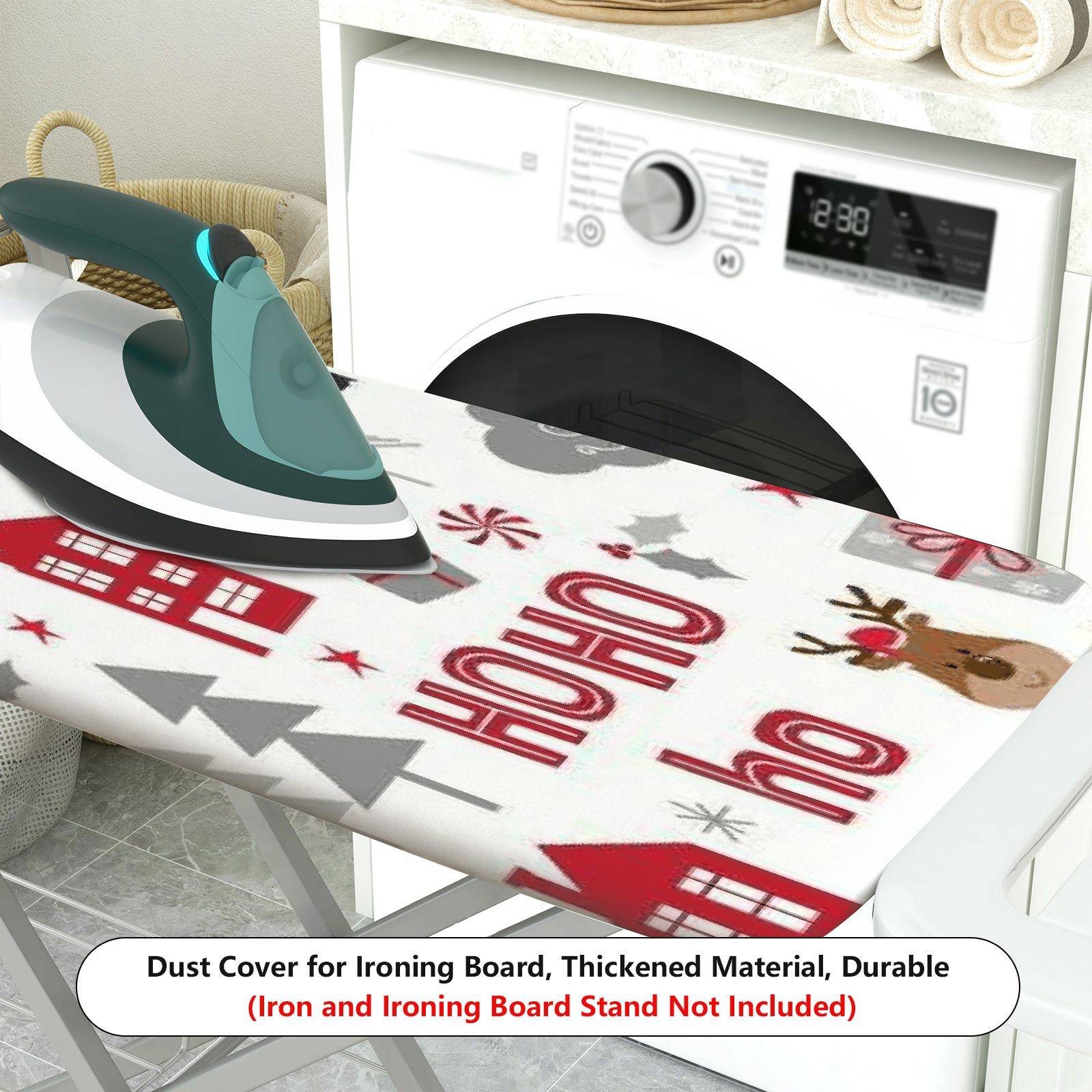 1-Piece Christmas Santa Reindeer Winter  Ironing Board Cover, Universal Size, Without Board