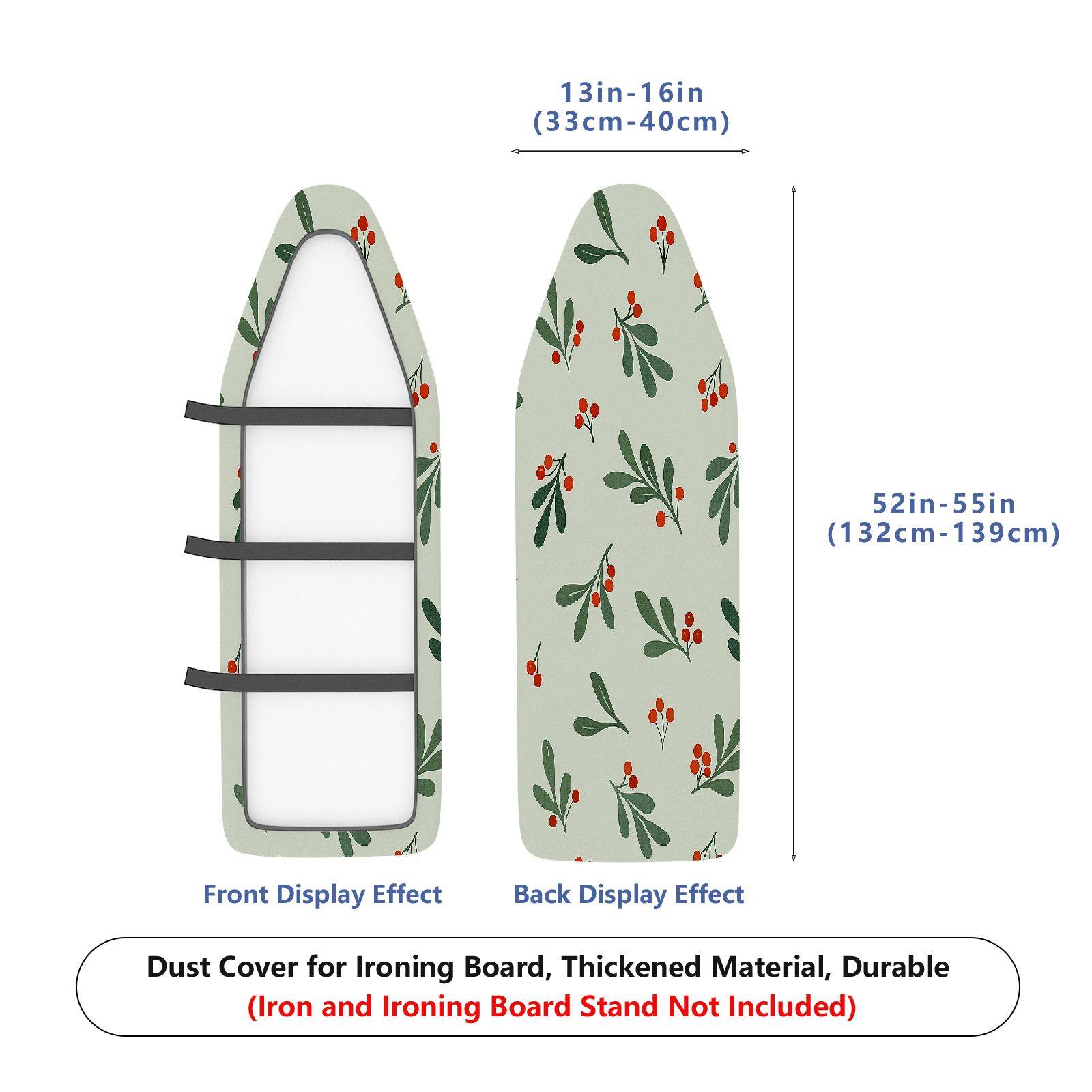 1-Piece Christmas Holiday Berry Printed  Ironing Board Cover, Universal Size, Without Board
