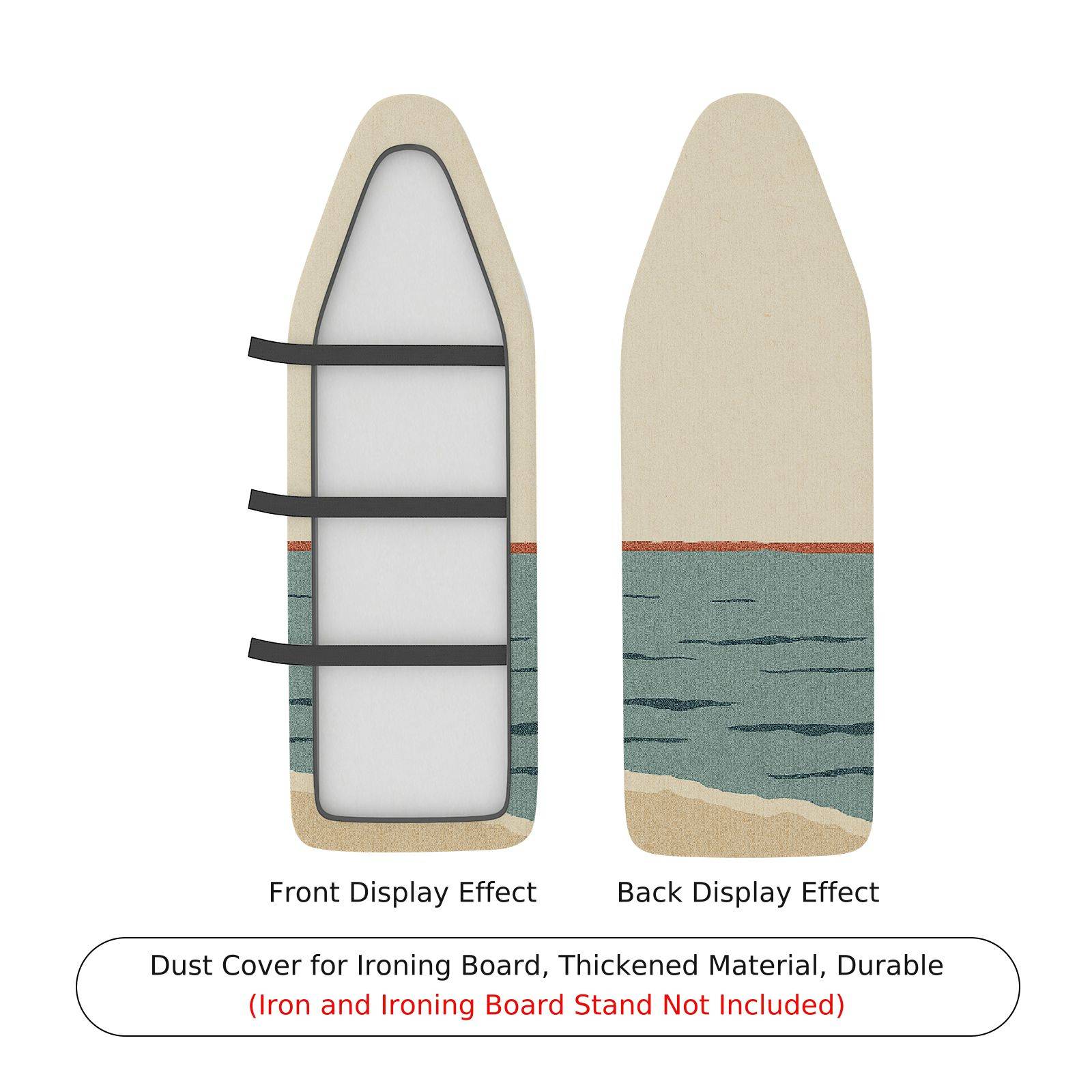 1-Piece Geometric Art Blue Beige  Ironing Board Cover, Universal Size, Without Board