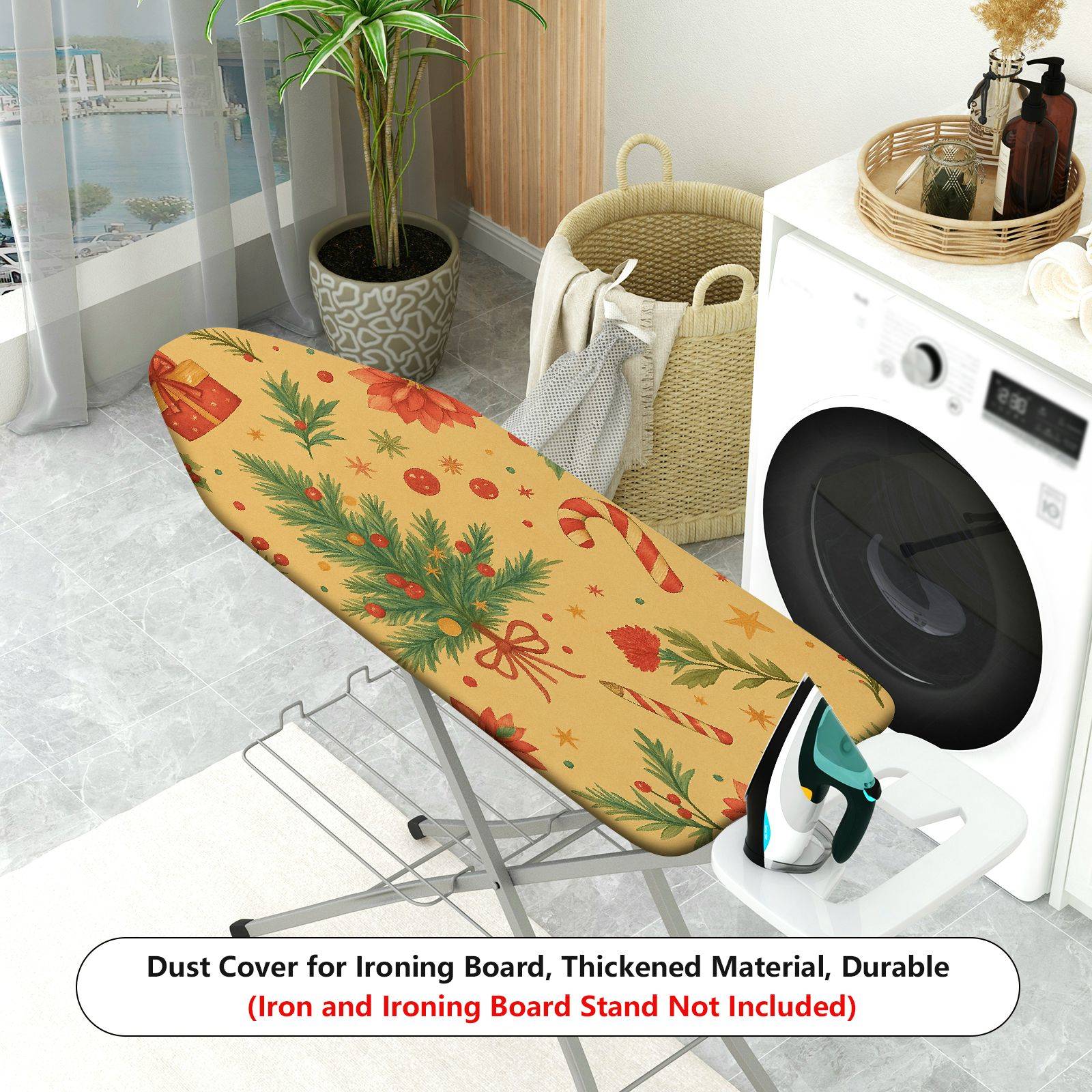 1-Piece Christmas Tree Candy Flower  Ironing Board Cover, Universal Size, Without Board