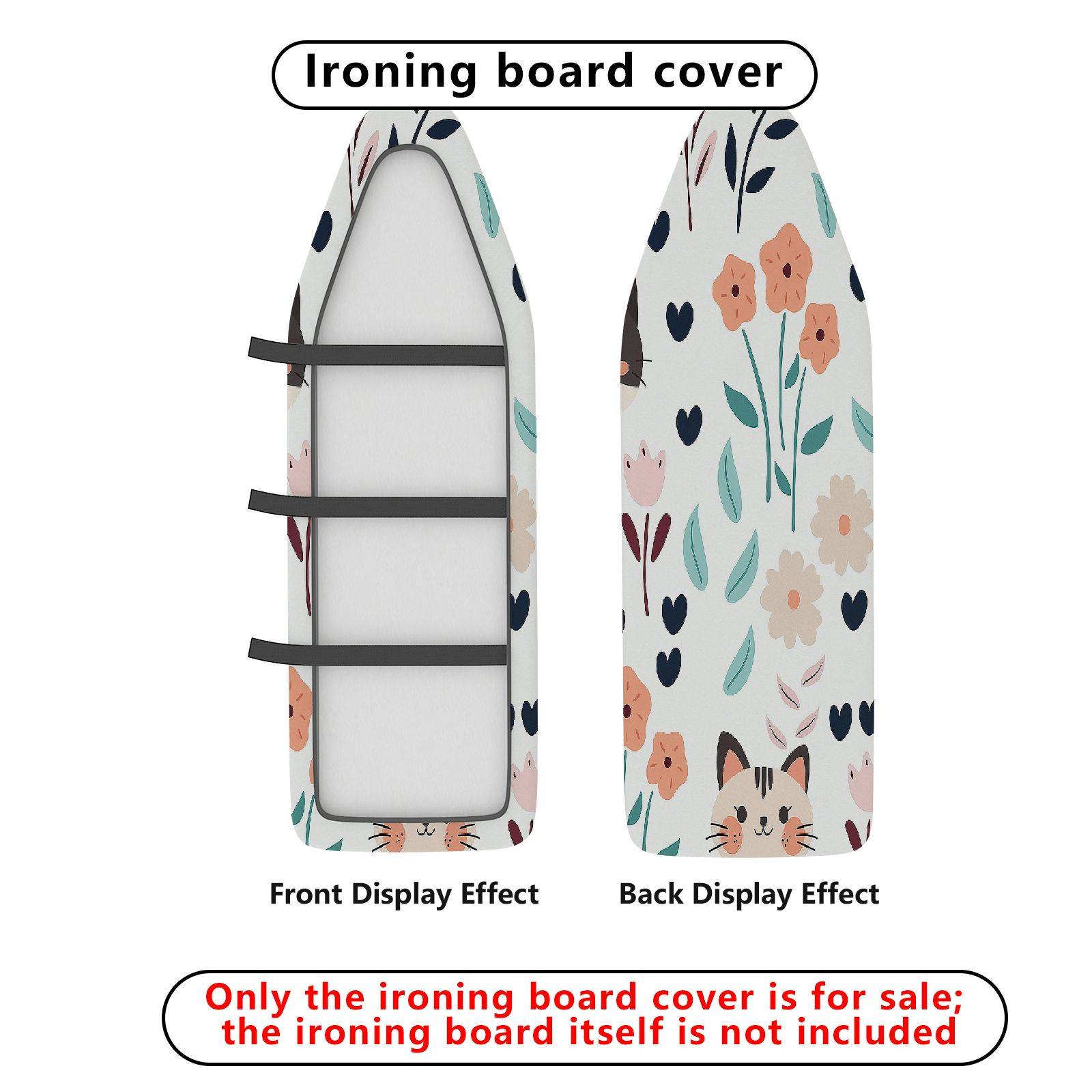 1-Piece Floral Animal Heart  Ironing Board Cover, Universal Size, Without Board