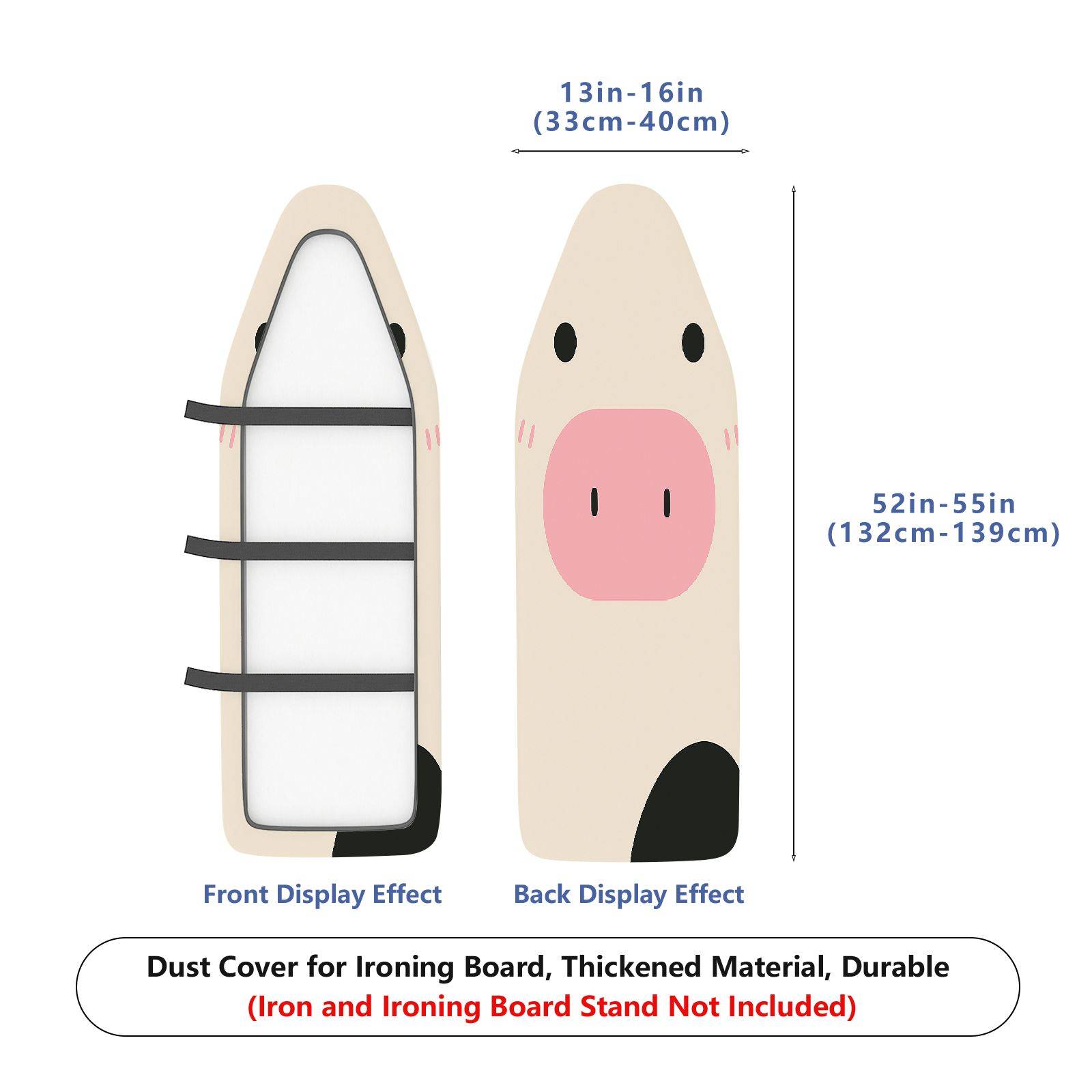 1-Piece Pig Cow Animal  Ironing Board Cover, Universal Size, Without Board