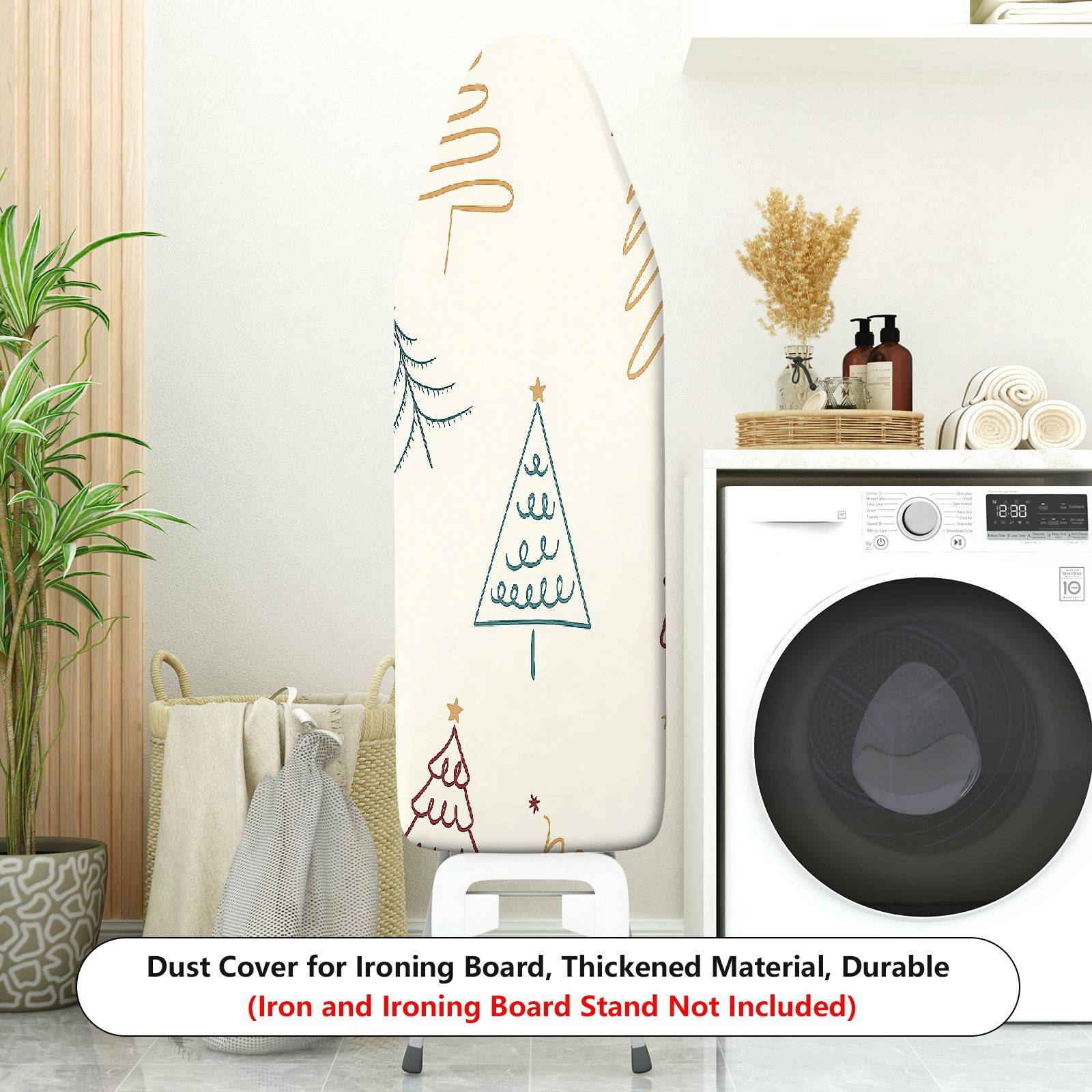 1-Piece Christmas Tree Pattern Holiday Season  Ironing Board Cover, Universal Size, Without Board