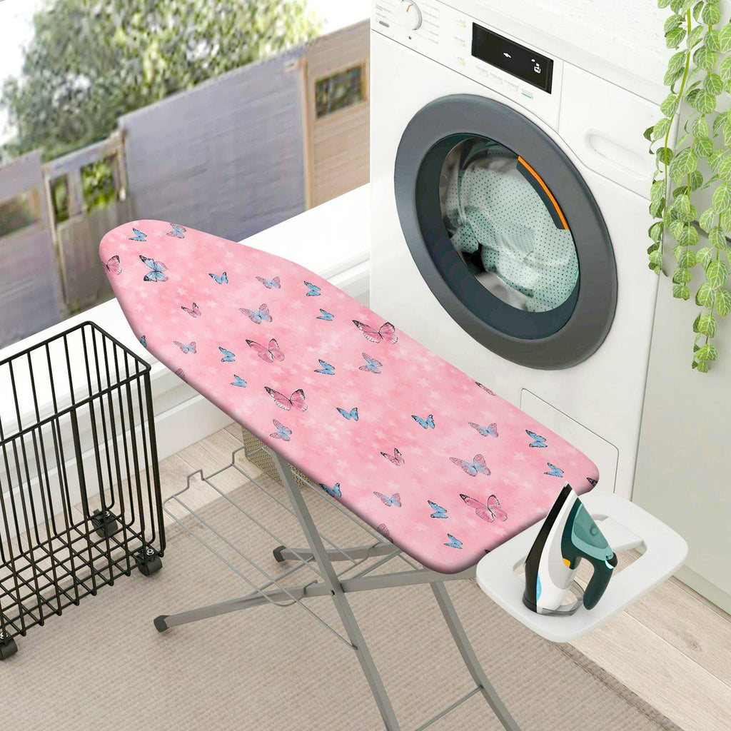 1-Piece Butterfly Pink Floral  Ironing Board Cover, Universal Size, Without Board