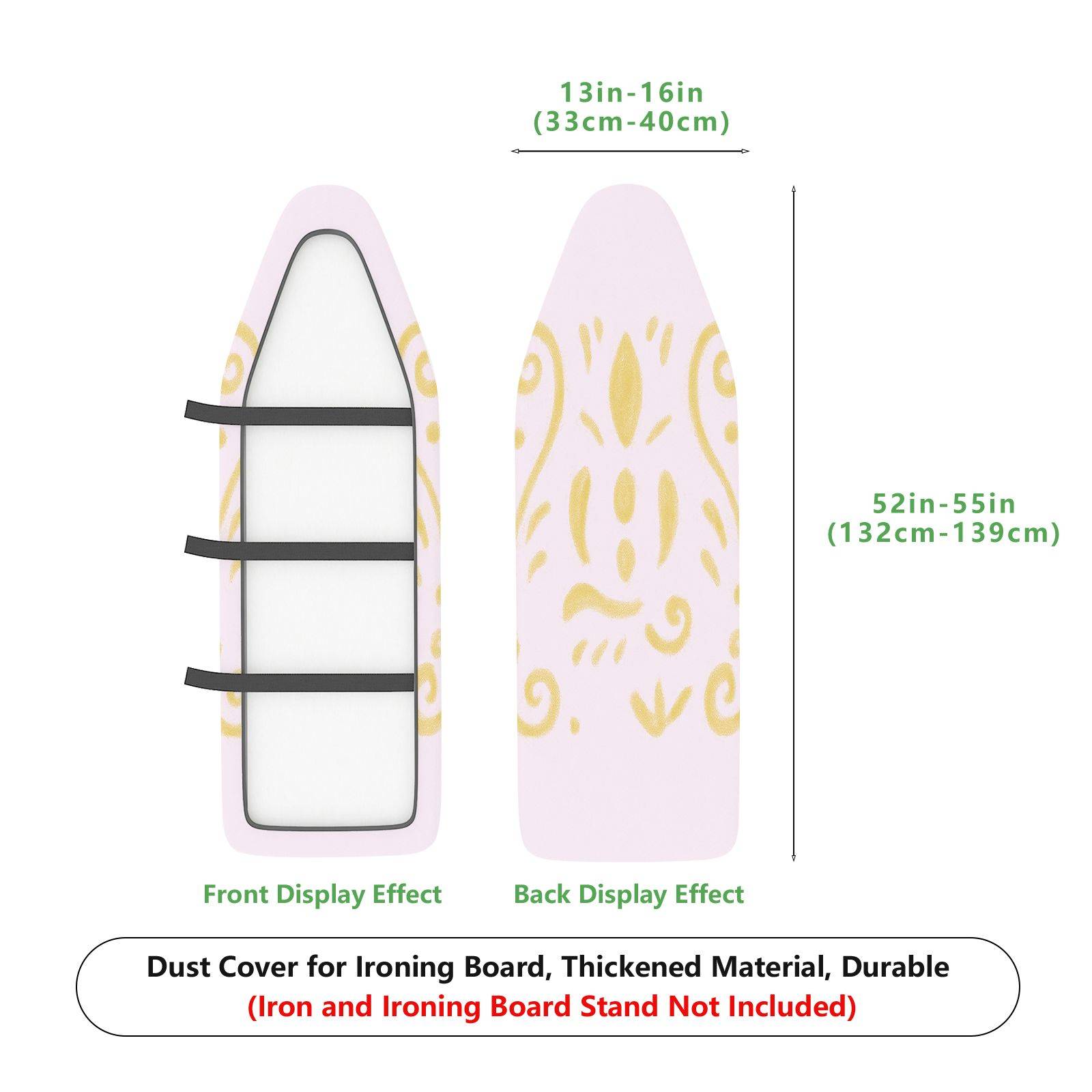 1-Piece Abstract Swirl Golden  Ironing Board Cover, Universal Size, Without Board
