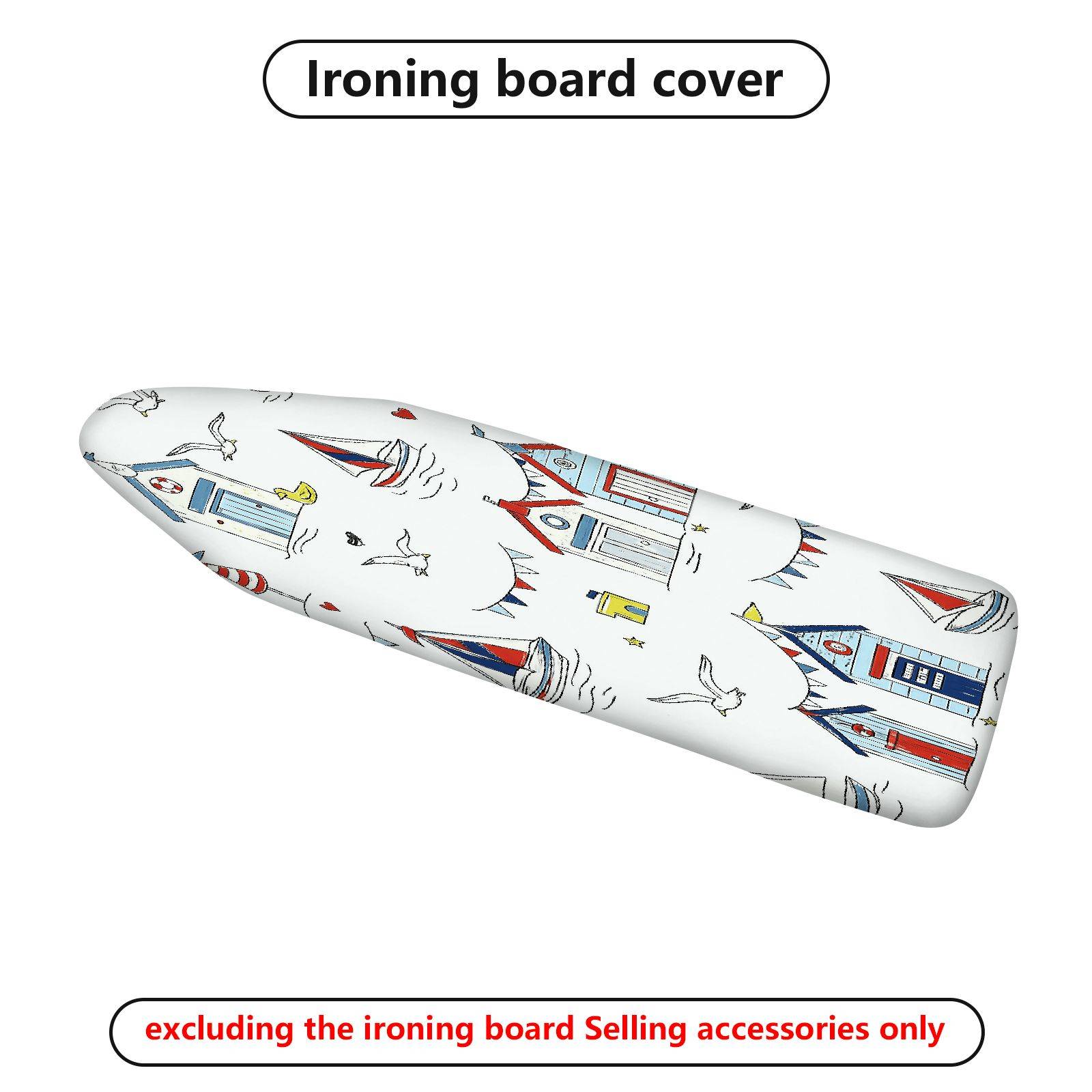 1-Piece seaside house seagull ocean  Ironing Board Cover, Universal Size, Without Board