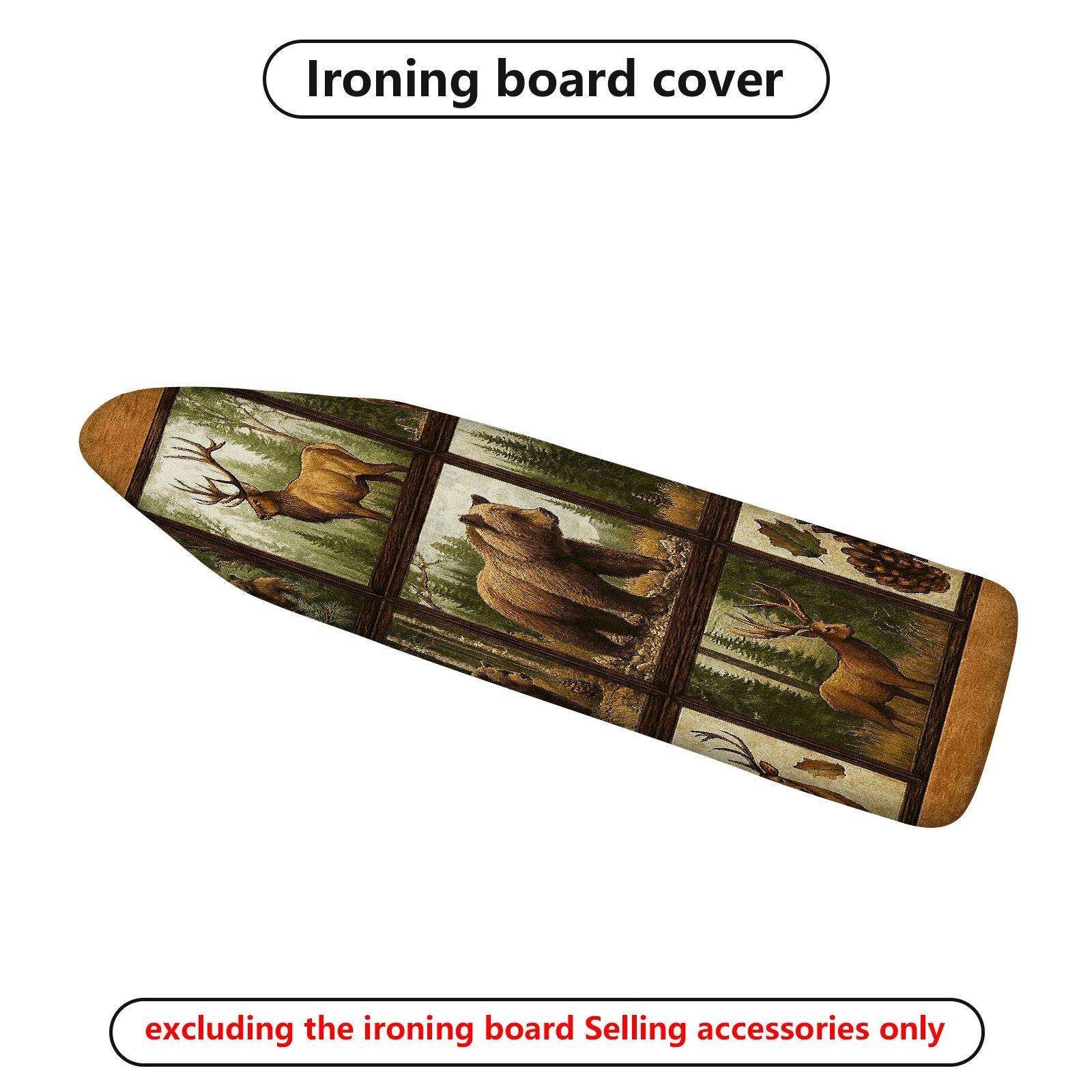 1-Piece Wildlife Forest Animal Rustic  Ironing Board Cover, Universal Size, Without Board