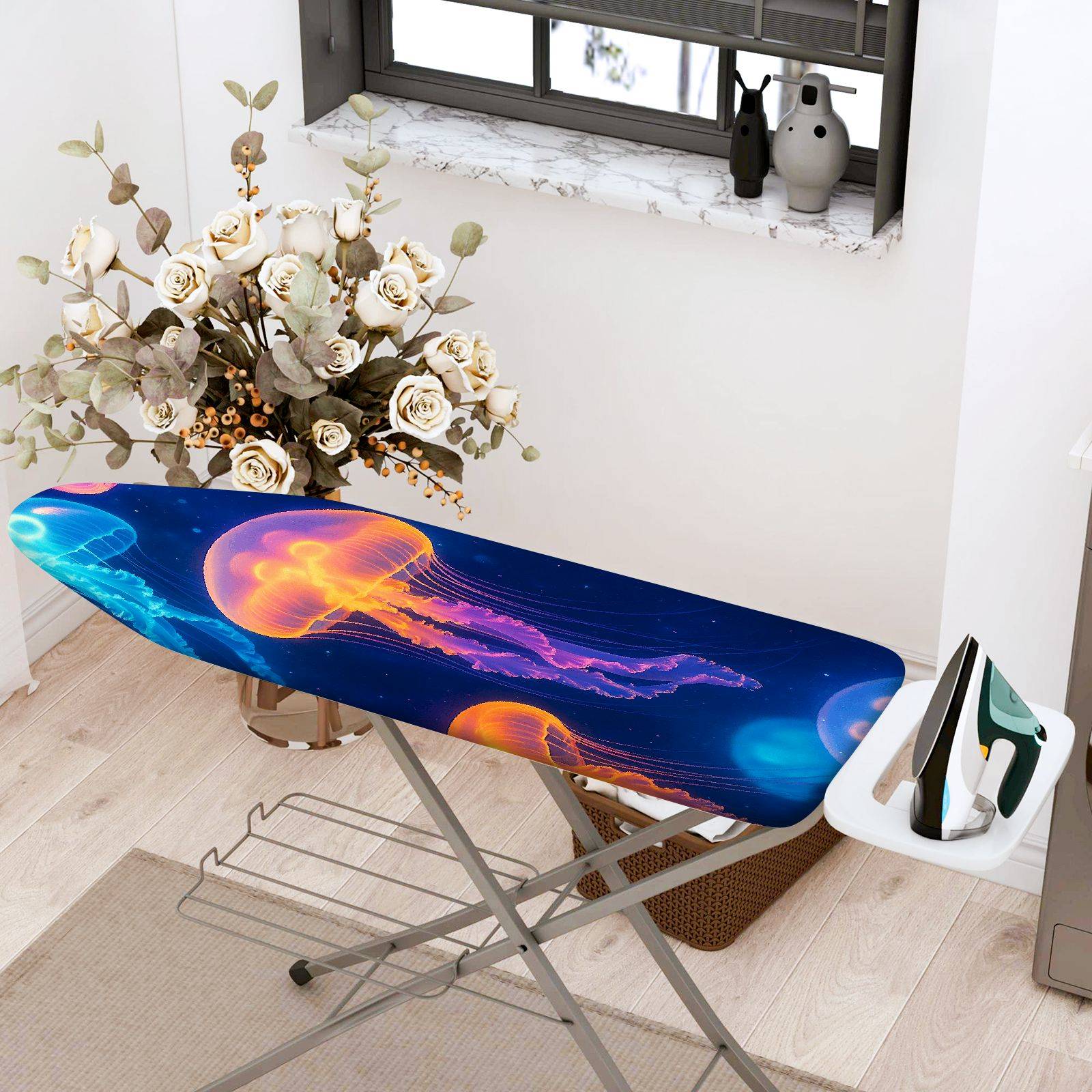 1-Piece Jellyfish Ocean Sea  Ironing Board Cover, Universal Size, Without Board