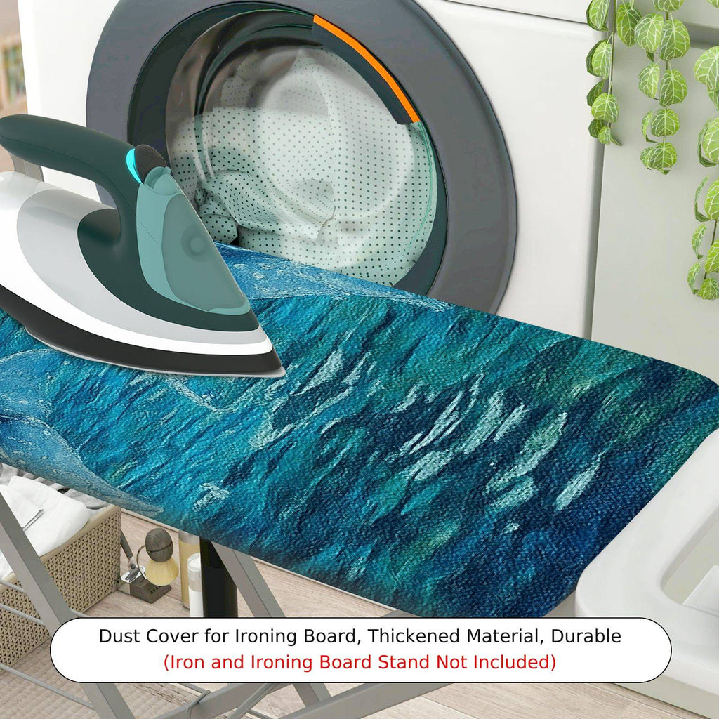 1-Piece Dolphin Ocean Blue  Ironing Board Cover, Universal Size, Without Board