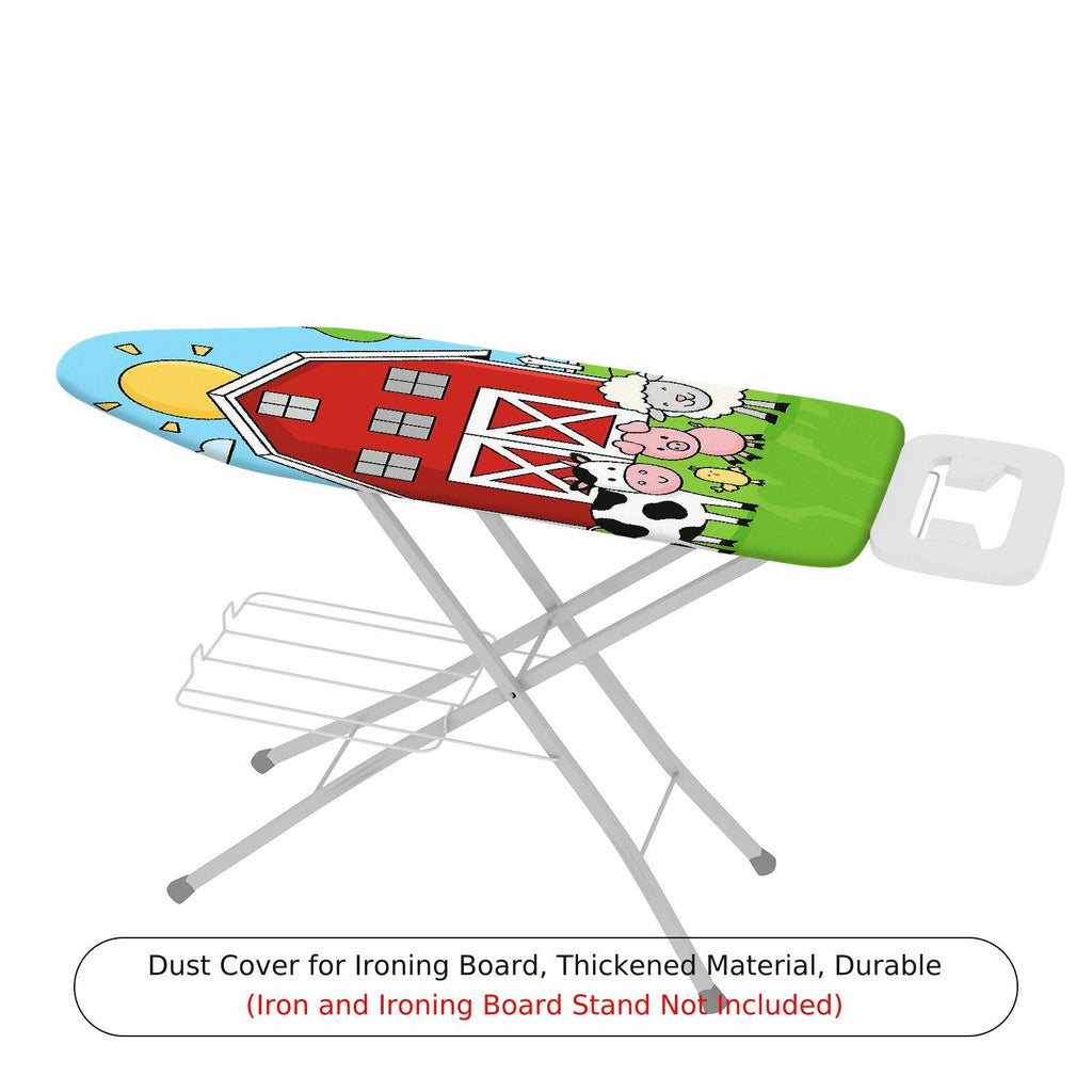 1-Piece Colorful Barn Animal Farm  Ironing Board Cover, Universal Size, Without Board
