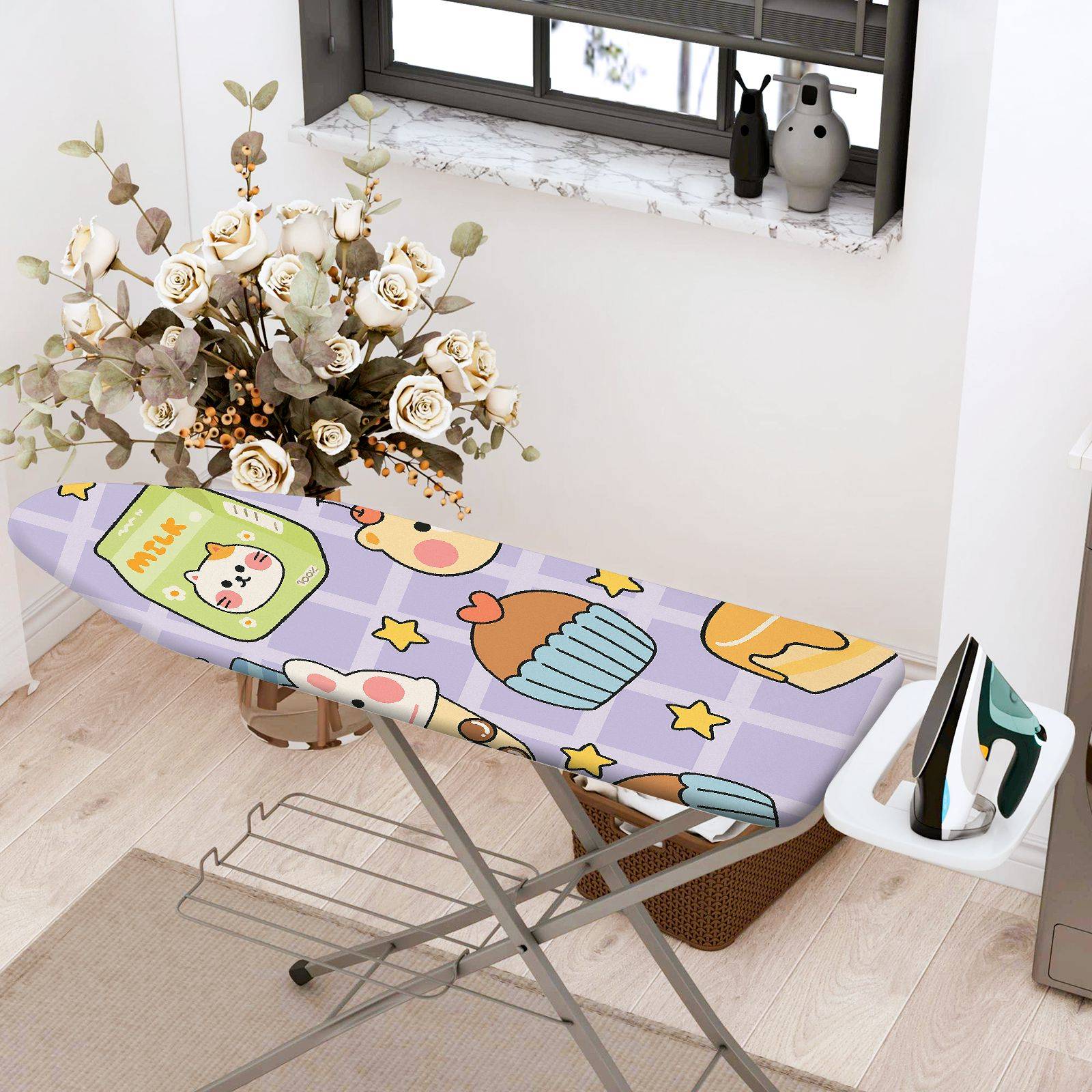 1-Piece Cute Animal Cupcake Star  Ironing Board Cover, Universal Size, Without Board