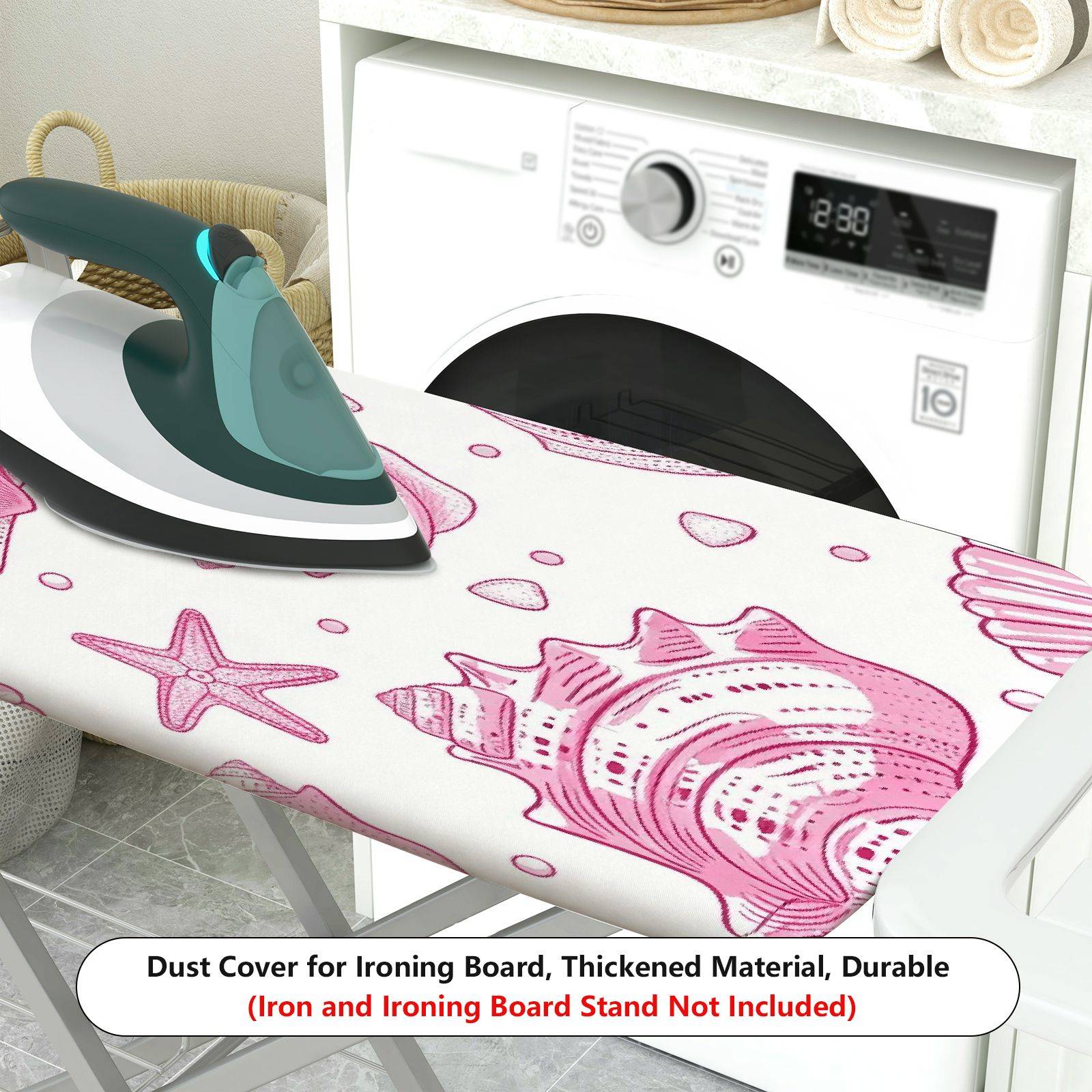 1-Piece Seashell Starfish Ocean  Ironing Board Cover, Universal Size, Without Board