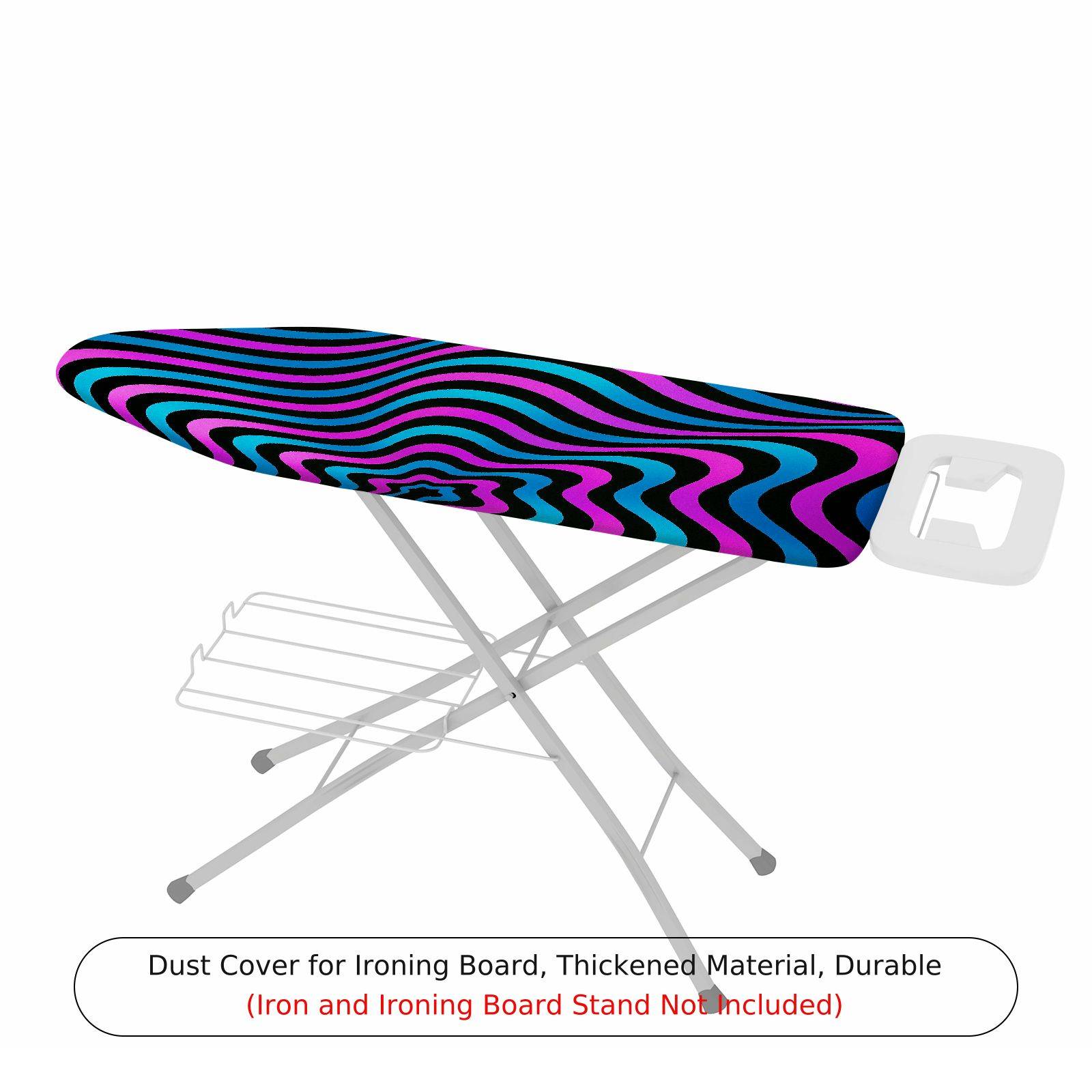 1-Piece Psychedelic Stripes Vibrant Abstract  Ironing Board Cover, Universal Size, Without Board