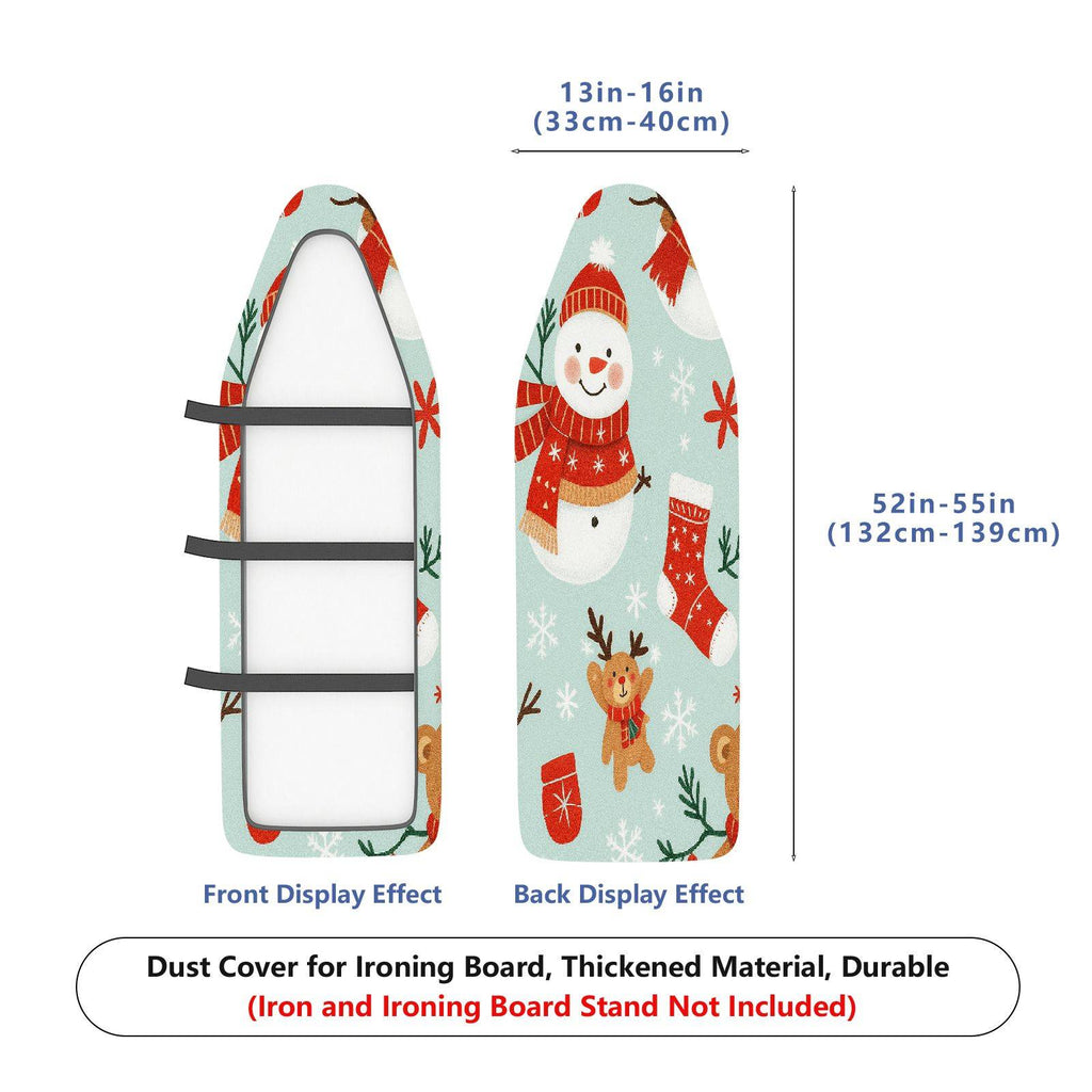 1-Piece Christmas Snowman Reindeer Santa  Ironing Board Cover, Universal Size, Without Board