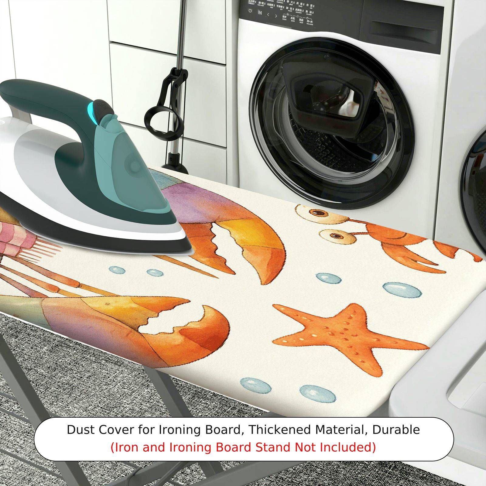 1-Piece Crab Sea Animal  Ironing Board Cover, Universal Size, Without Board