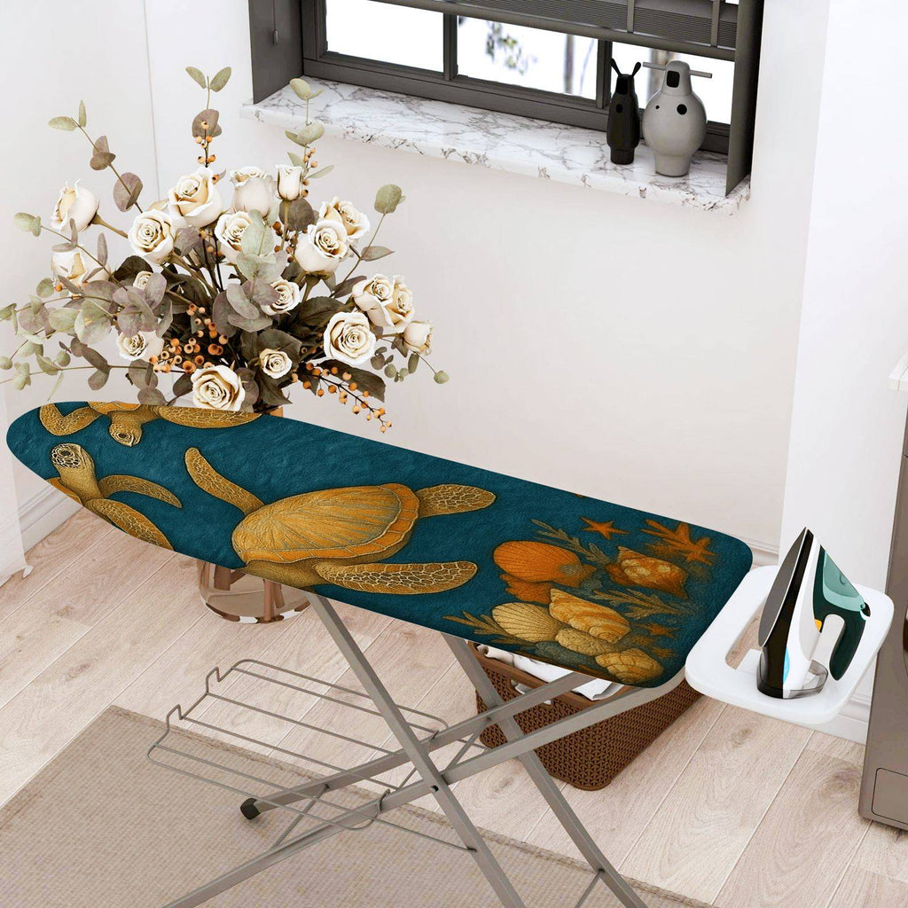 1-Piece Sea Turtle Ocean Marine Life  Ironing Board Cover, Universal Size, Without Board