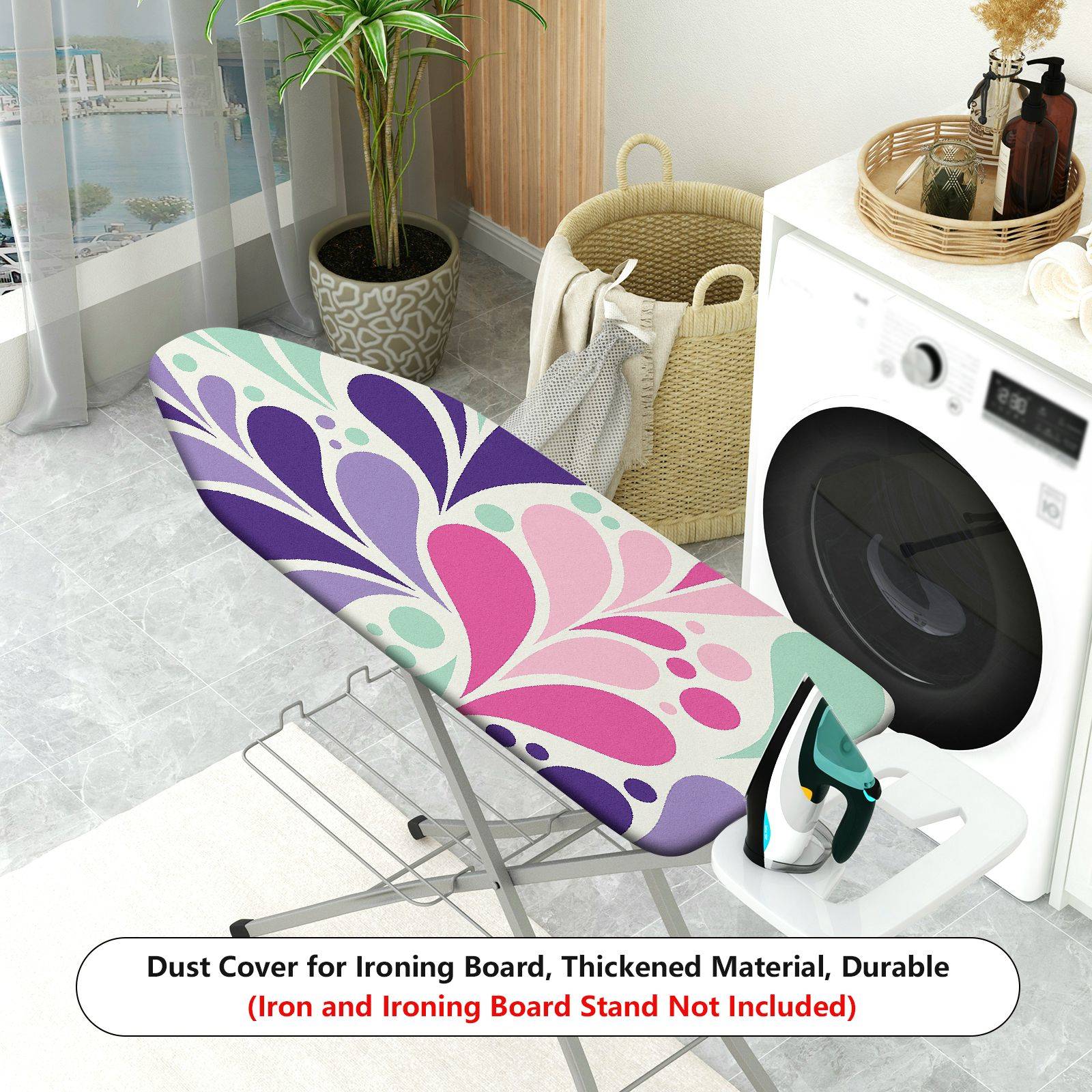 1-Piece Abstract Colorful Pattern Decorative  Ironing Board Cover, Universal Size, Without Board