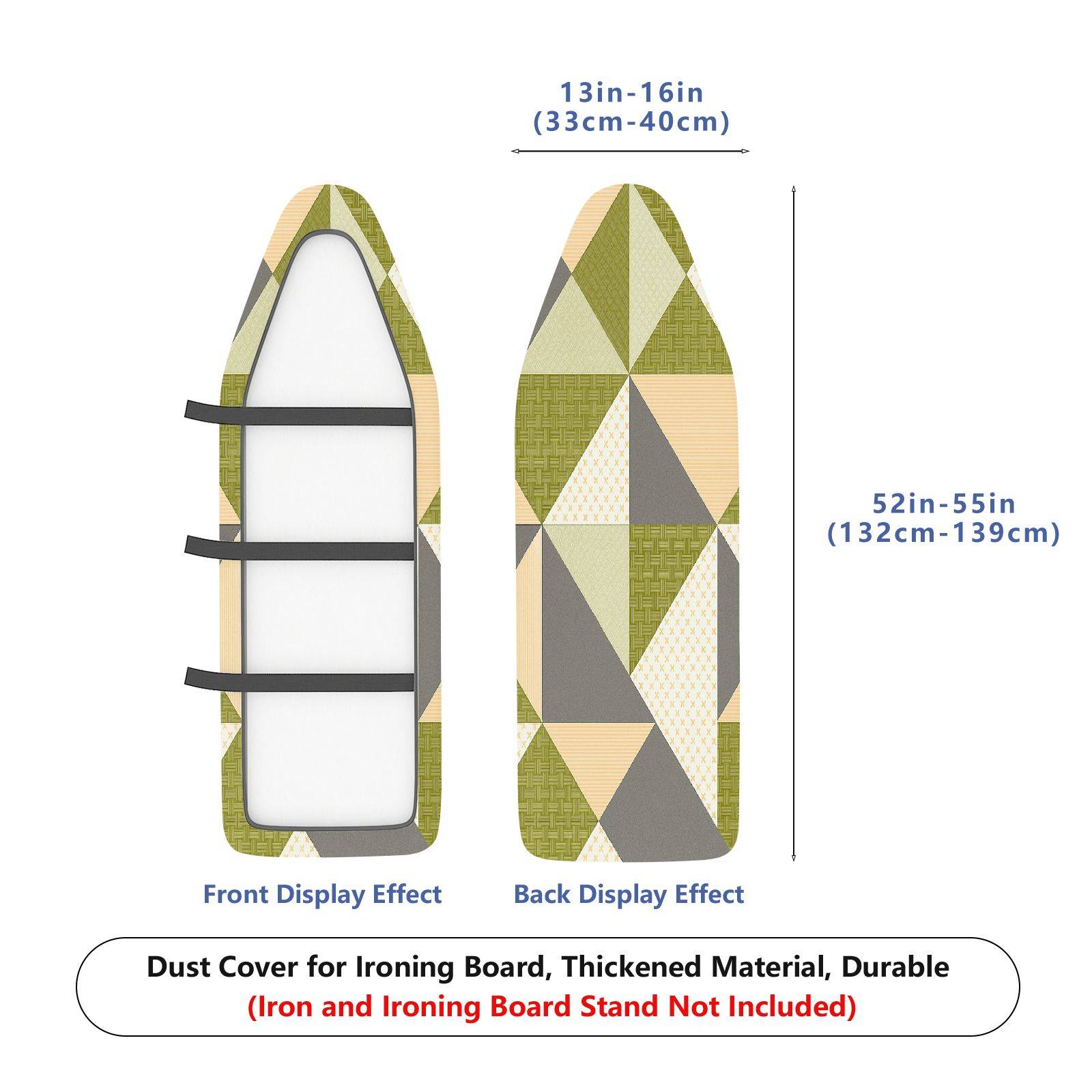 1-Piece Geometric Pattern Green Beige Gray  Ironing Board Cover, Universal Size, Without Board