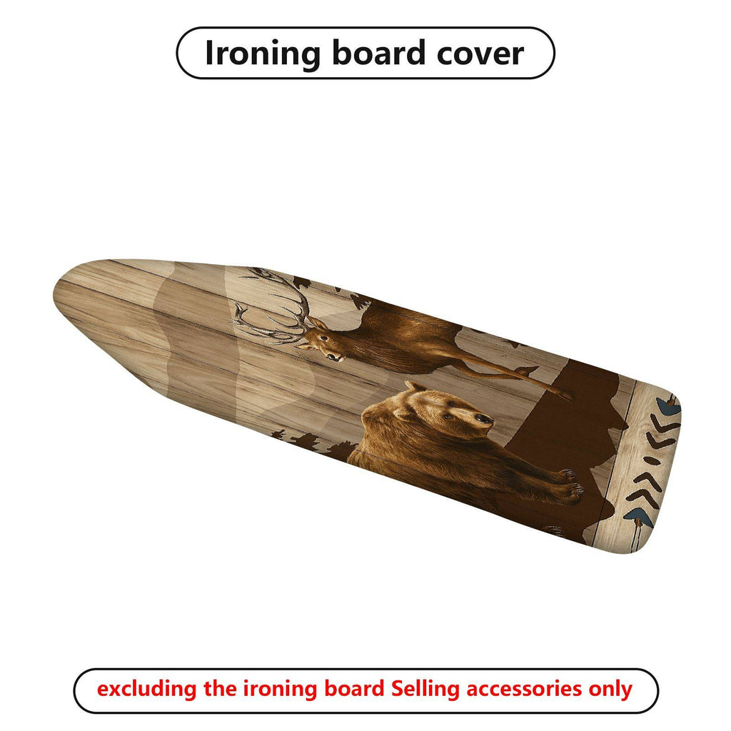 1-Piece Nature Animal Bear Deer  Ironing Board Cover, Universal Size, Without Board