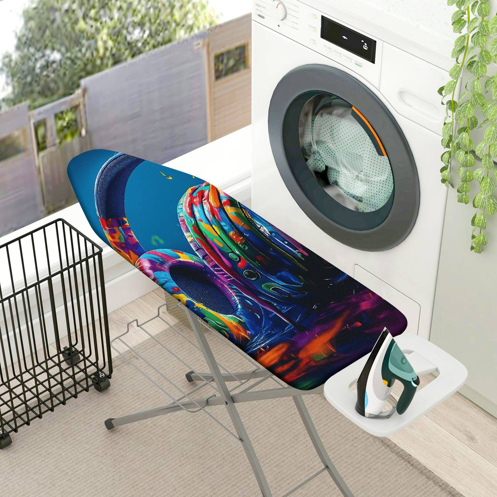 1-Piece Colorful Swirls Abstract Artistic  Ironing Board Cover, Universal Size, Without Board