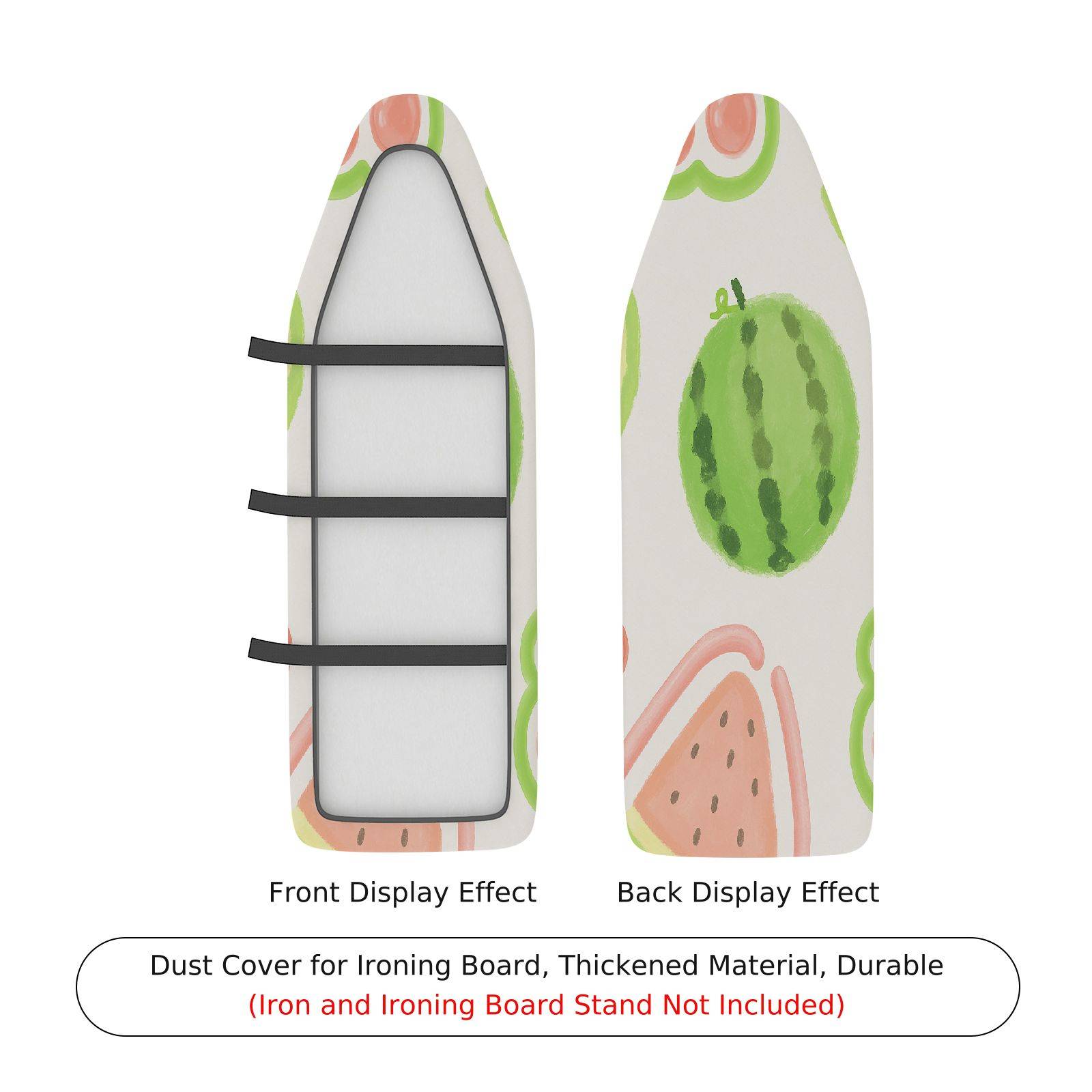 1-Piece Watermelon Fruit Pattern Green Pink  Ironing Board Cover, Universal Size, Without Board