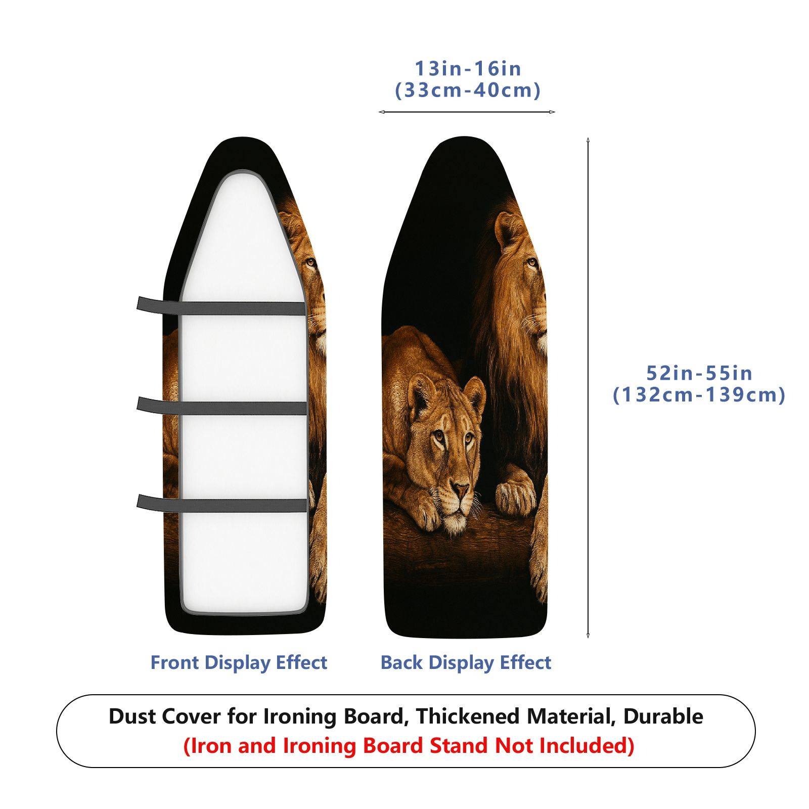 1-Piece Lion Animal Elegant  Ironing Board Cover, Universal Size, Without Board