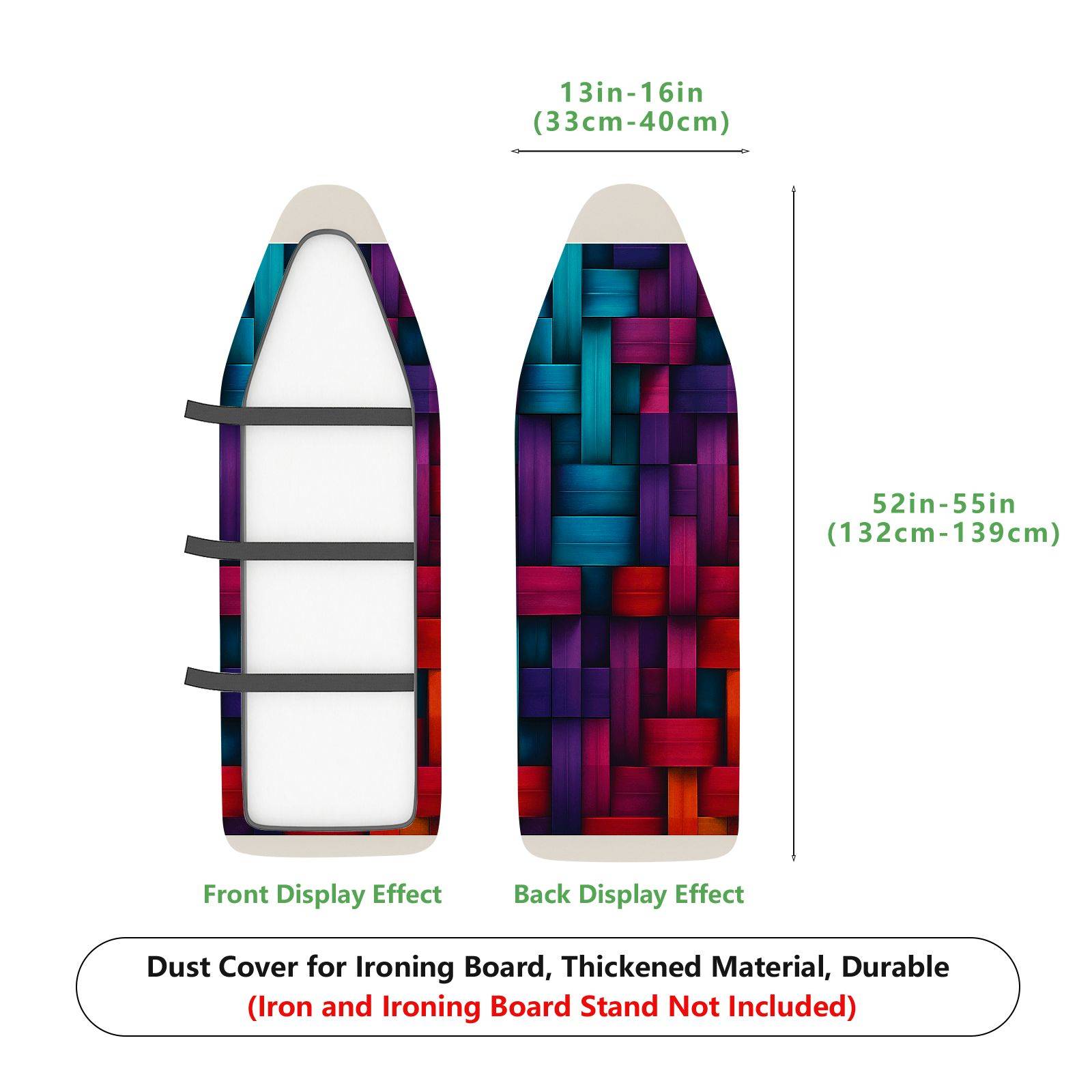 1-Piece Colorful Artistic Abstract  Ironing Board Cover, Universal Size, Without Board