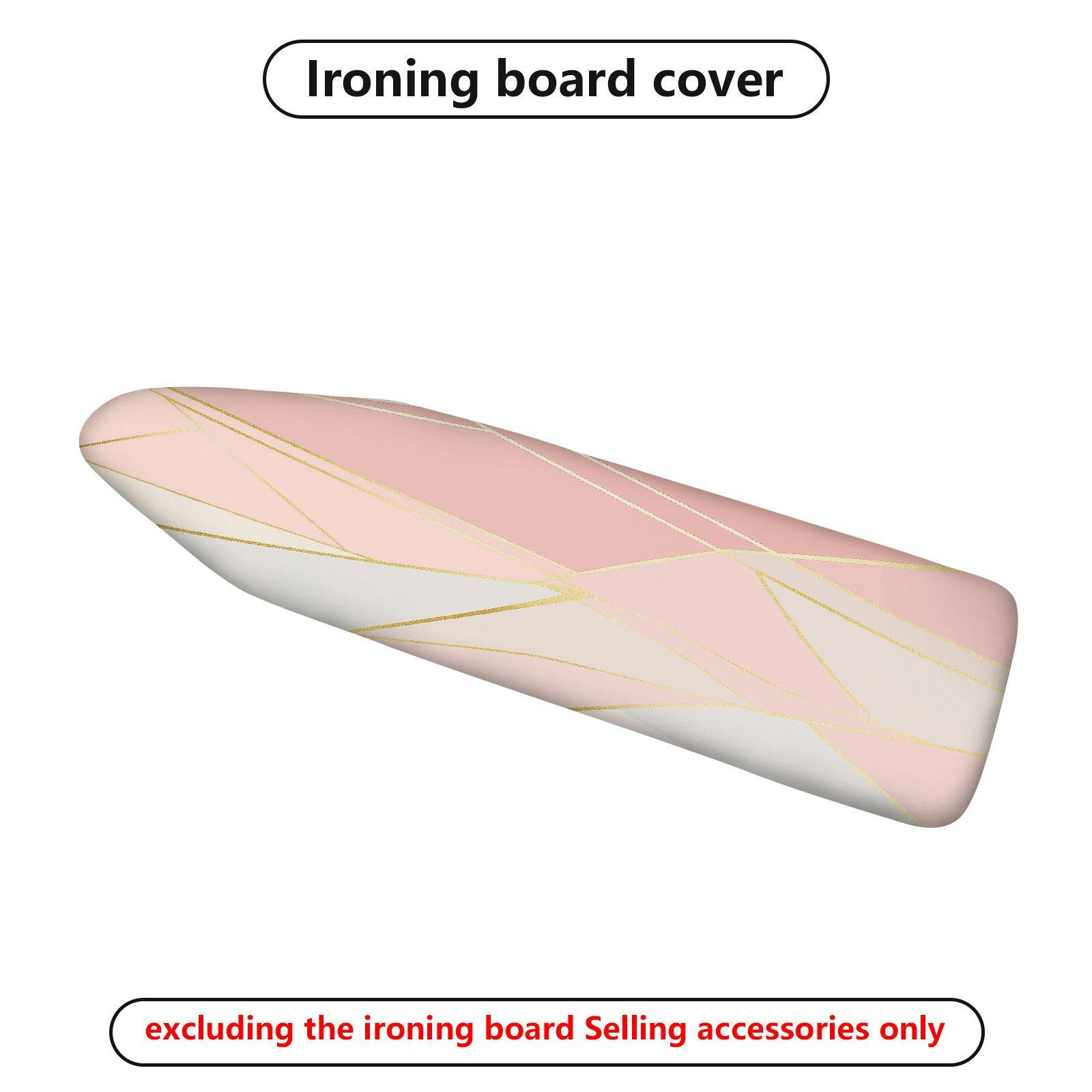 1-Piece Geometric Golden Pink Stripe  Ironing Board Cover, Universal Size, Without Board