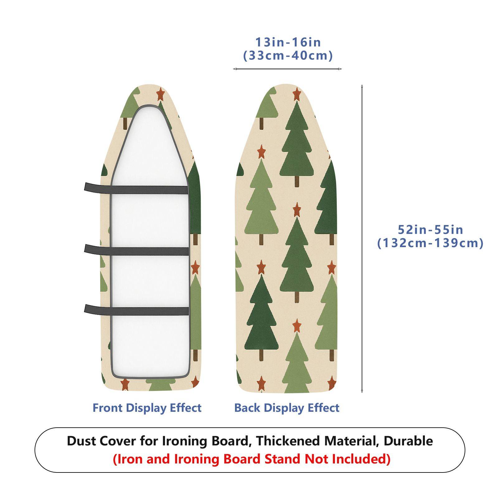 1-Piece Christmas Tree Star Pattern Festive  Ironing Board Cover, Universal Size, Without Board