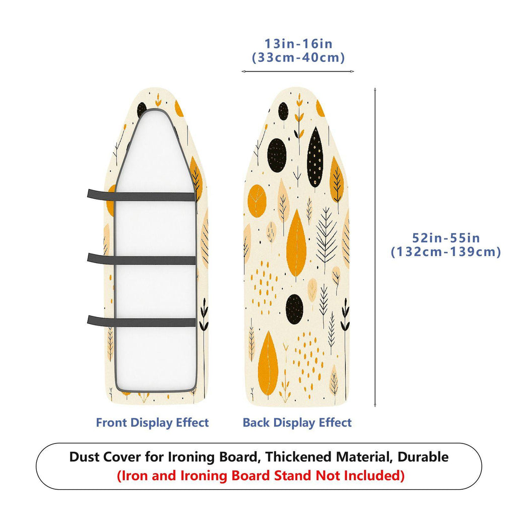 1-Piece Abstract Yellow Leaf Pattern Autumn Theme  Ironing Board Cover, Universal Size, Without Board