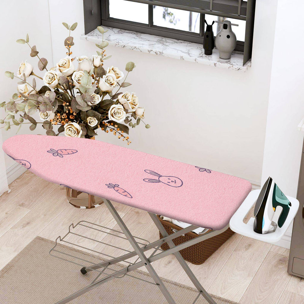 1-Piece Bunny Carrot Pink  Ironing Board Cover, Universal Size, Without Board