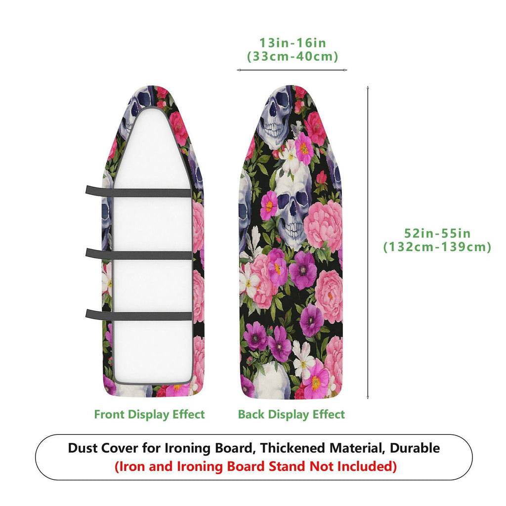 1-Piece Floral Skull Pink  Ironing Board Cover, Universal Size, Without Board