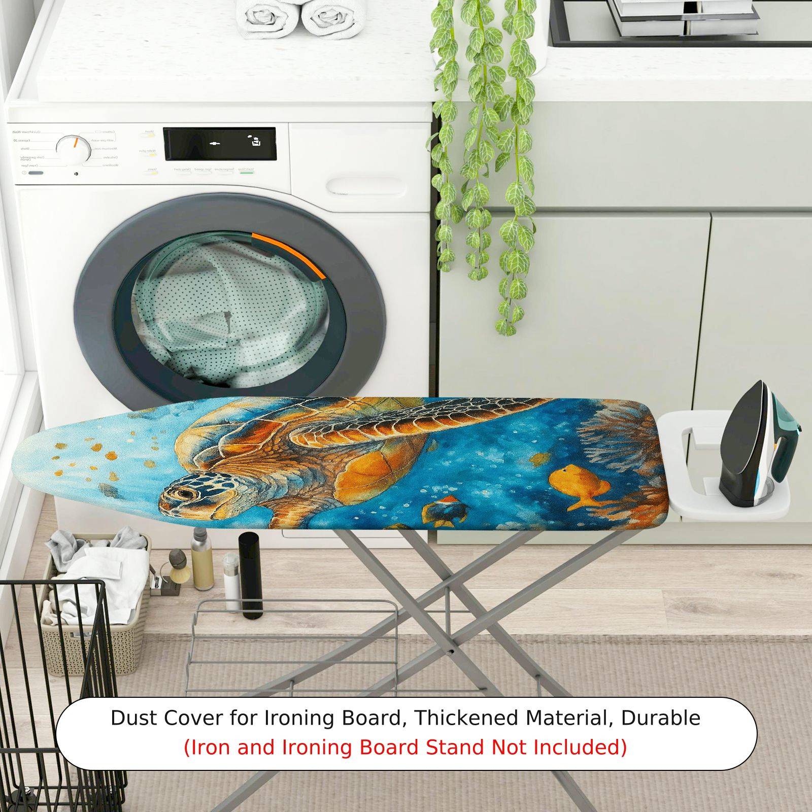 1-Piece Sea Turtle Ocean Marine Life  Ironing Board Cover, Universal Size, Without Board