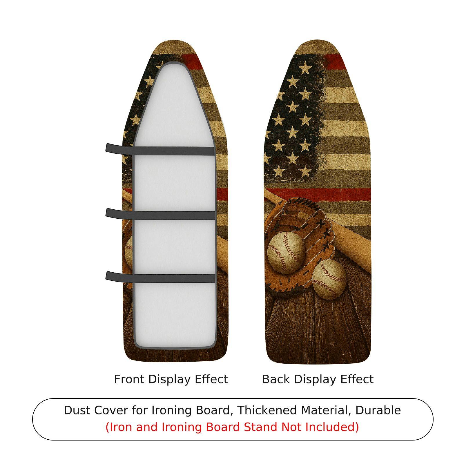 1-Piece American Flag Baseball Glove Sports  Ironing Board Cover, Universal Size, Without Board