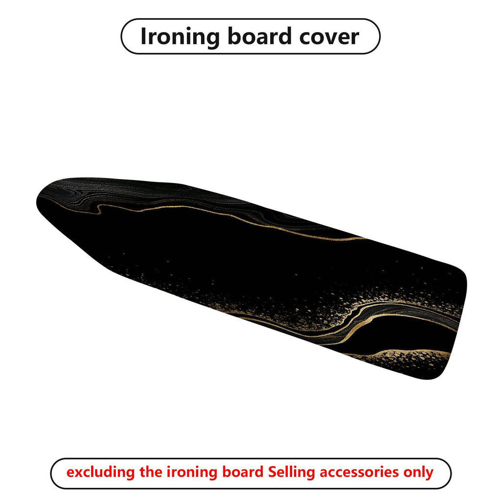 1-Piece Elegant Black Gold Abstract  Ironing Board Cover, Universal Size, Without Board