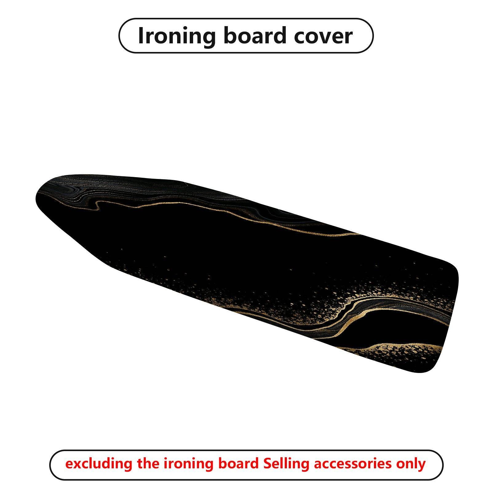 1-Piece Elegant Black Gold Abstract  Ironing Board Cover, Universal Size, Without Board