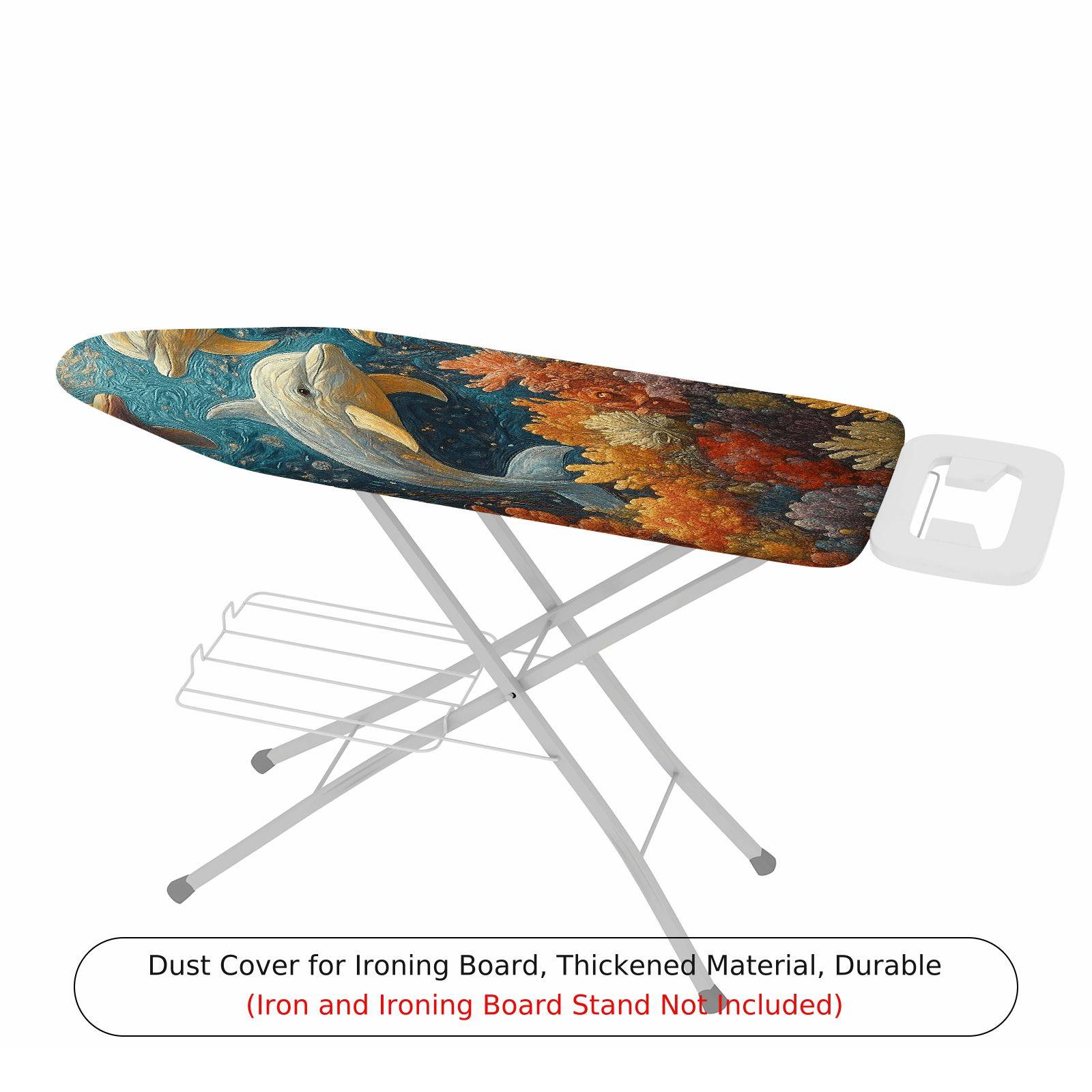 1-Piece Dolphin Ocean Fish  Ironing Board Cover, Universal Size, Without Board