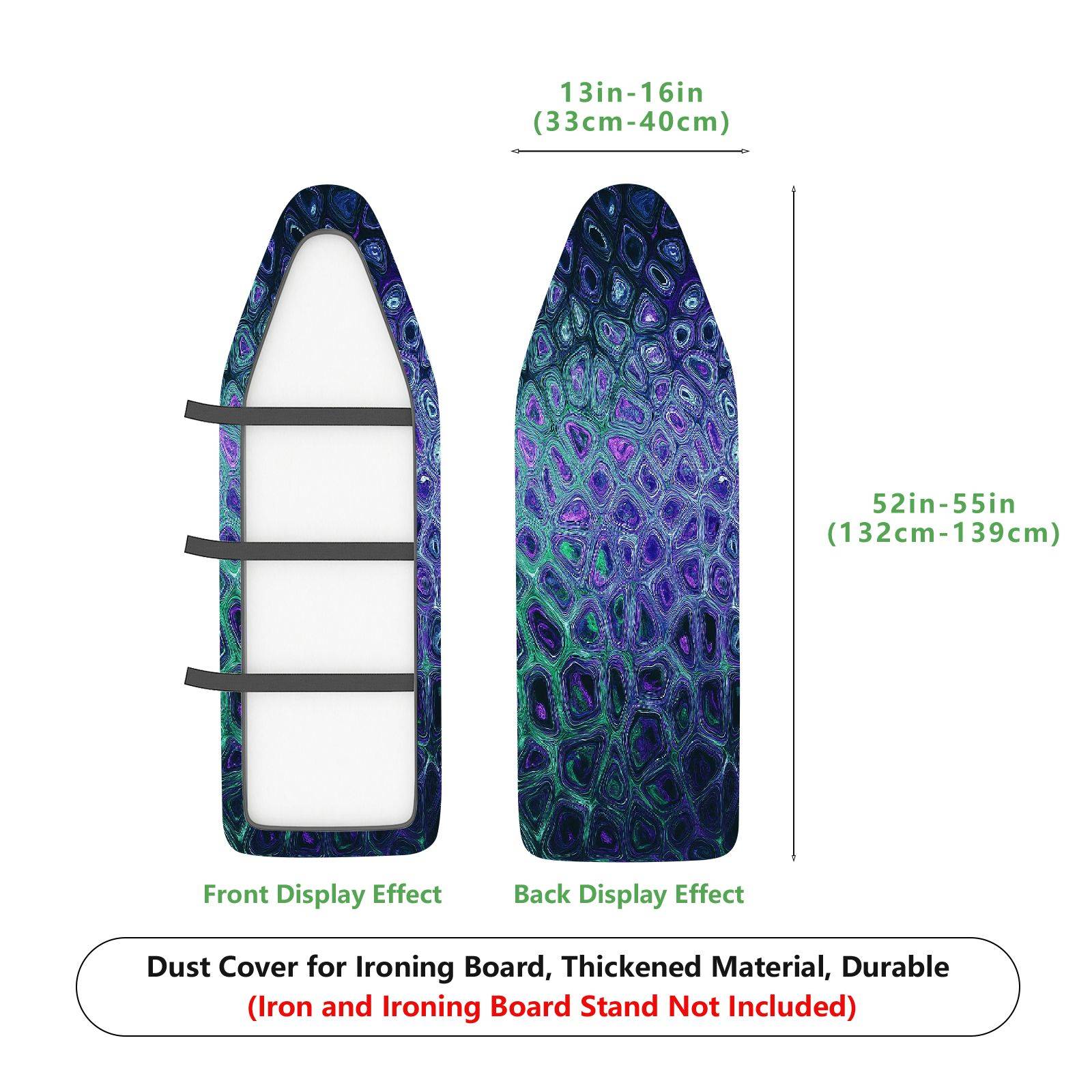 1-Piece Peacock Feather Abstract Pattern Colorful  Ironing Board Cover, Universal Size, Without Board