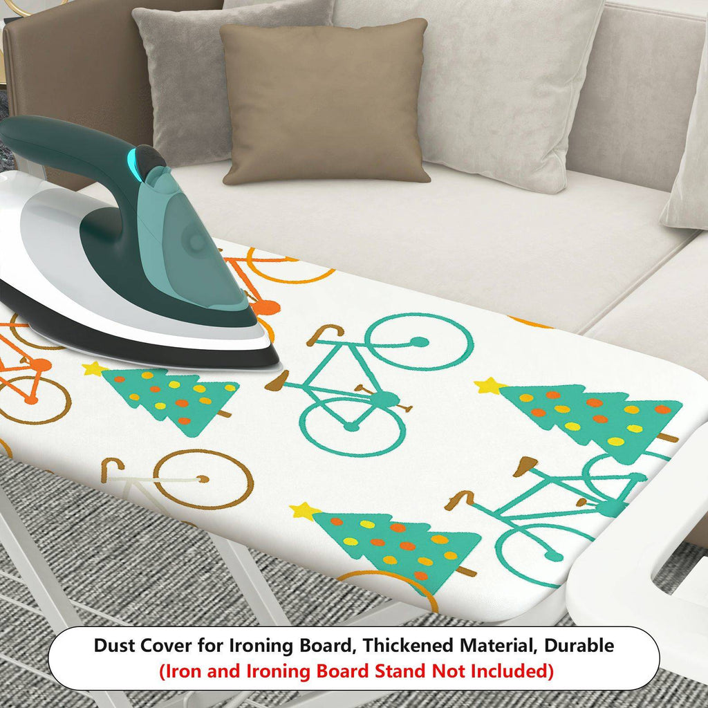 1-Piece Christmas Bicycle Forest  Ironing Board Cover, Universal Size, Without Board
