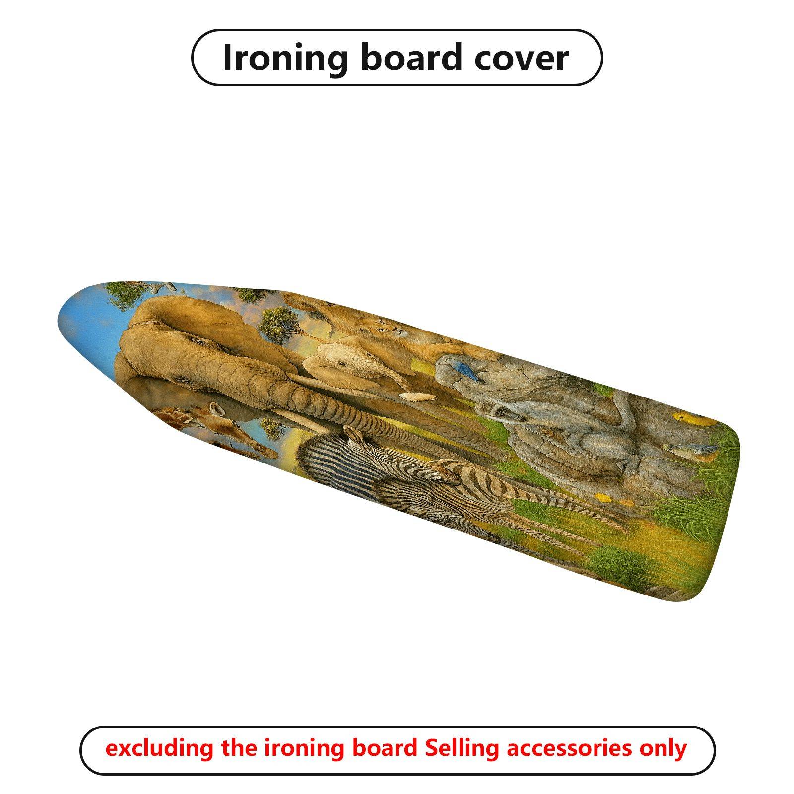 1-Piece Safari Animal Wildlife Nature  Ironing Board Cover, Universal Size, Without Board