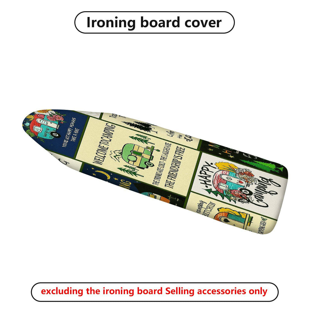 1-Piece Retro Camper  Happy  Ironing Board Cover, Universal Size, Without Board