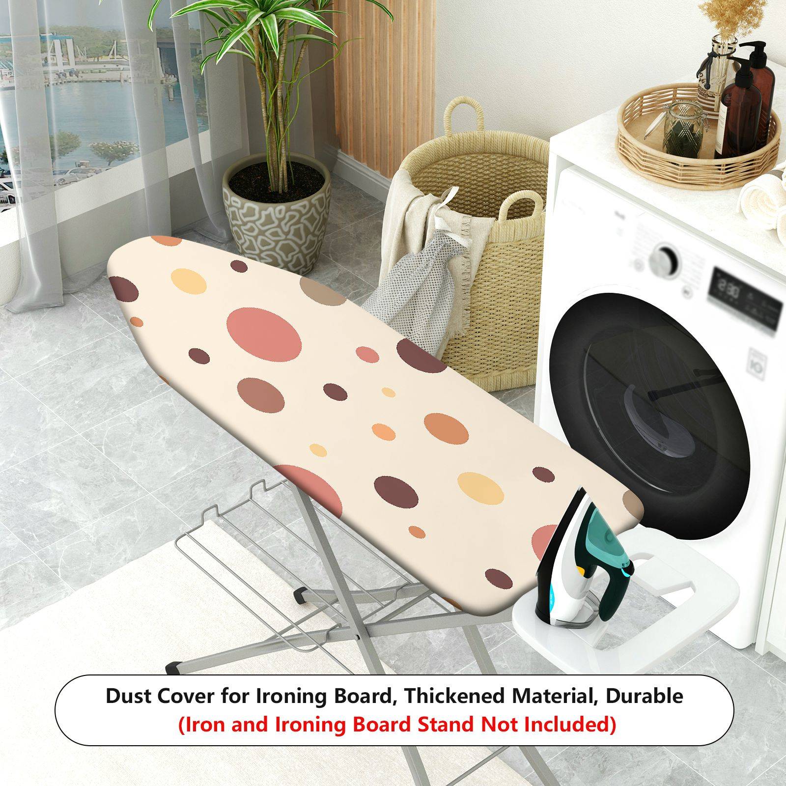 1-Piece Polka Dot Geometric Retro  Ironing Board Cover, Universal Size, Without Board